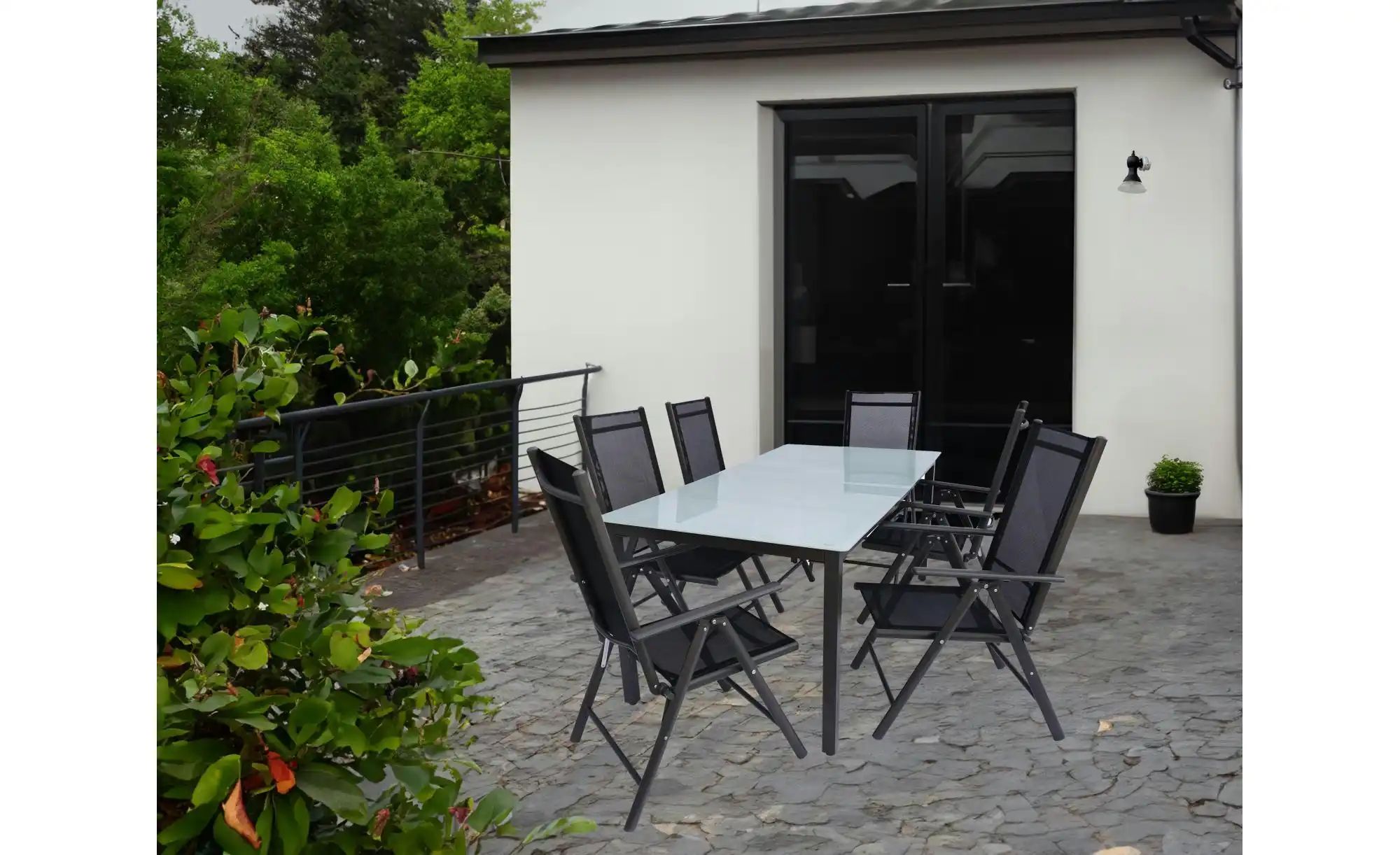 Thumbnail - Gartenmöbel 7er-Set ¦ schwarz ¦ Maße (cm): B: 190 H: 73 Garten > Gartenmöbel > Gartenmöbelsets - Höffner