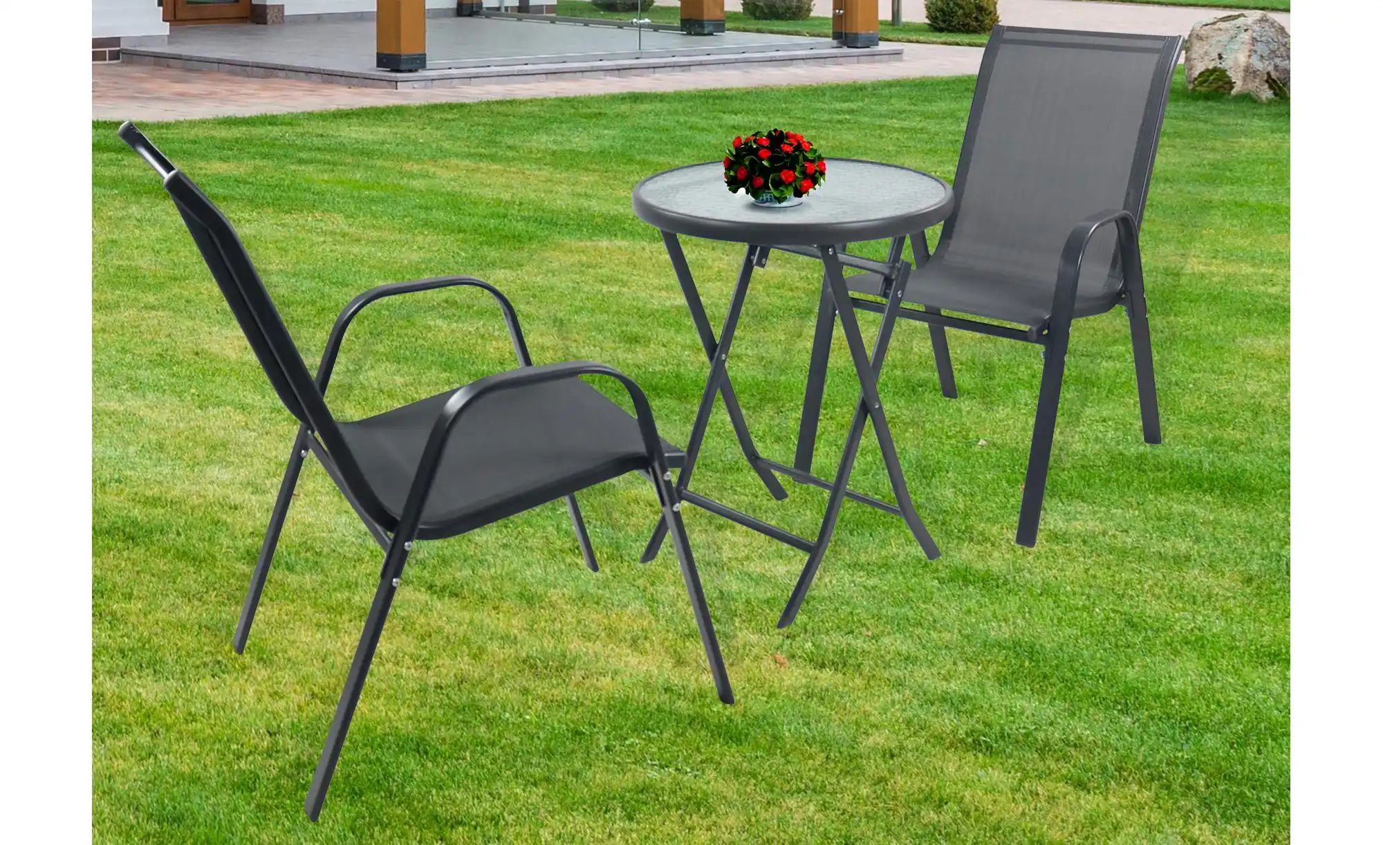 Gartenmöbel 3er-Set   ¦ grau ¦ Maße (cm): B: 56 H: 89 Garten > Gartenmöbel günstig online kaufen
