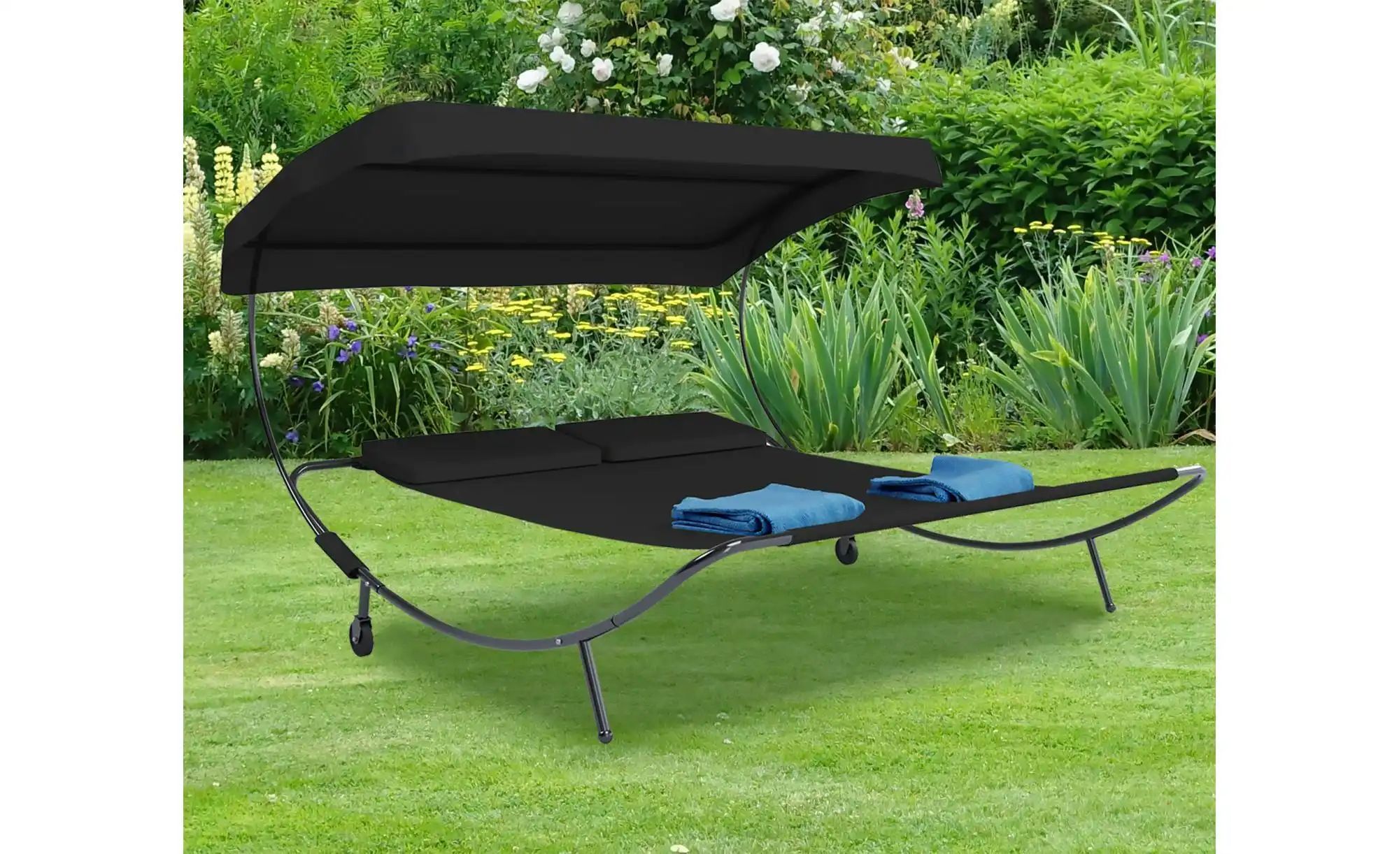 Doppelliege   ¦ schwarz ¦ Maße (cm): B: 182 H: 137 Garten > Gartenmöbel > G günstig online kaufen