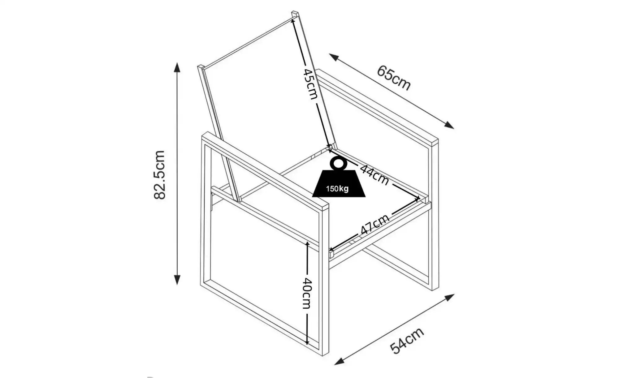 Gartenstuhl 2er-Set   ¦ schwarz ¦ Maße (cm): B: 54 H: 83 Garten > Gartenmöb günstig online kaufen