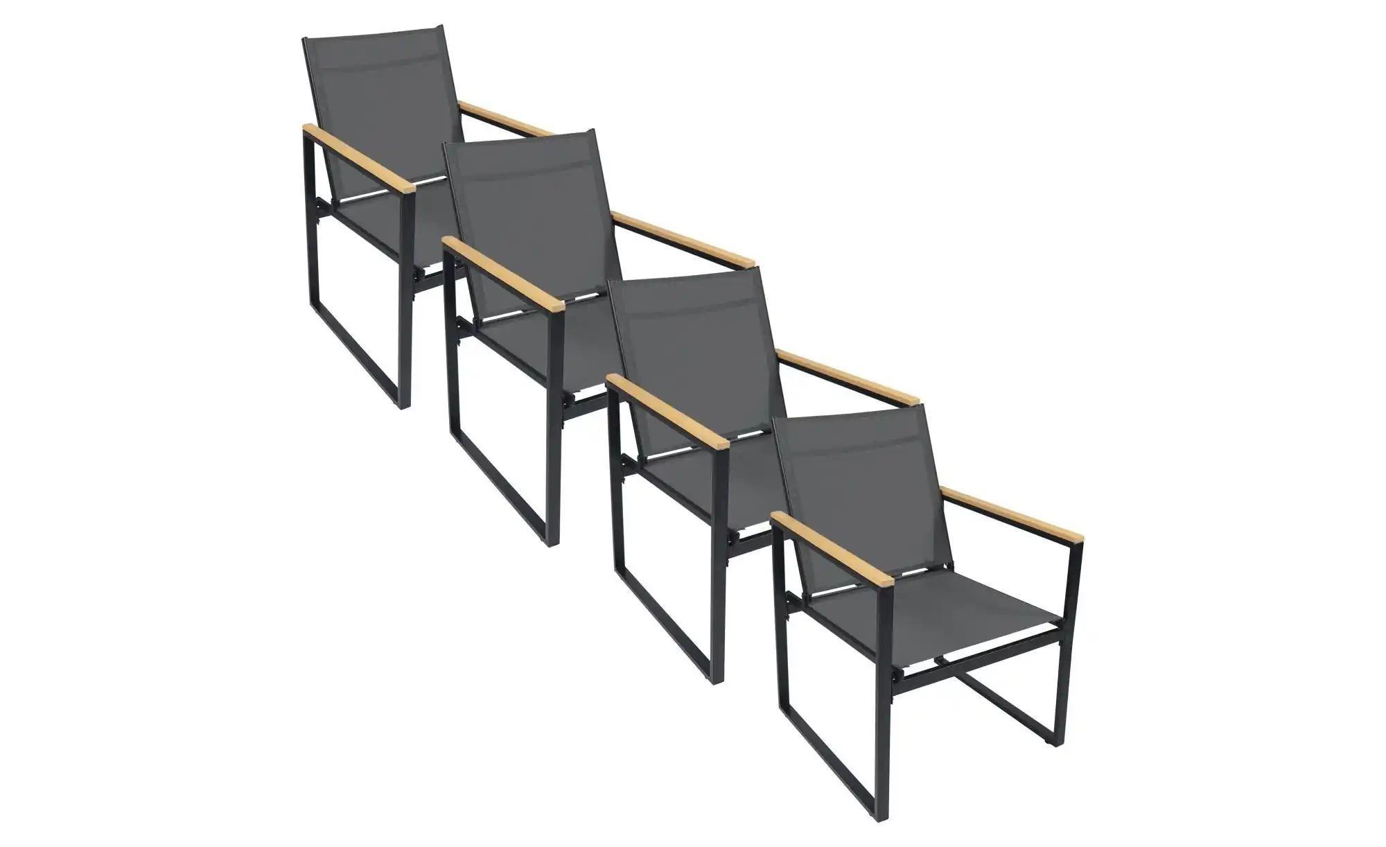 Gartenstuhl 2er-Set   ¦ schwarz ¦ Maße (cm): B: 54 H: 83 Garten > Gartenmöb günstig online kaufen