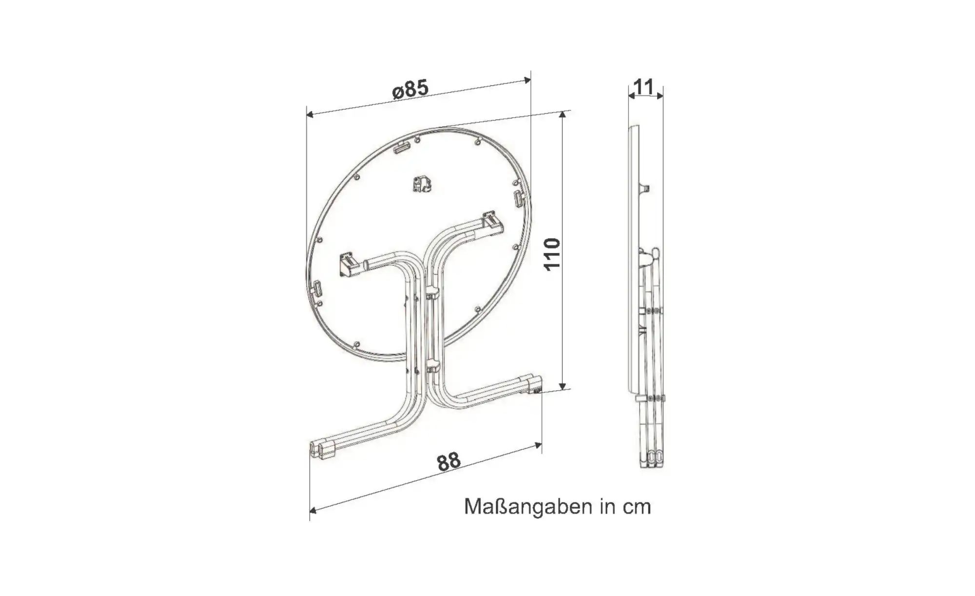 Sieger Klapptisch   ¦ weiß ¦ Maße (cm): B: 85 H: 72  Ø: 85 Garten > Gartenm günstig online kaufen