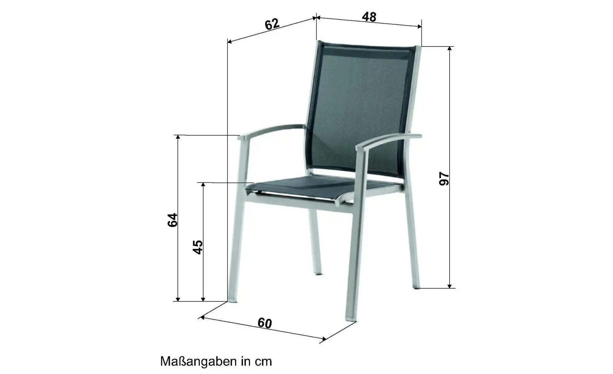 Sieger Stapelsessel   ¦ grau ¦ Maße (cm): B: 62 H: 97 Garten > Gartenmöbel günstig online kaufen