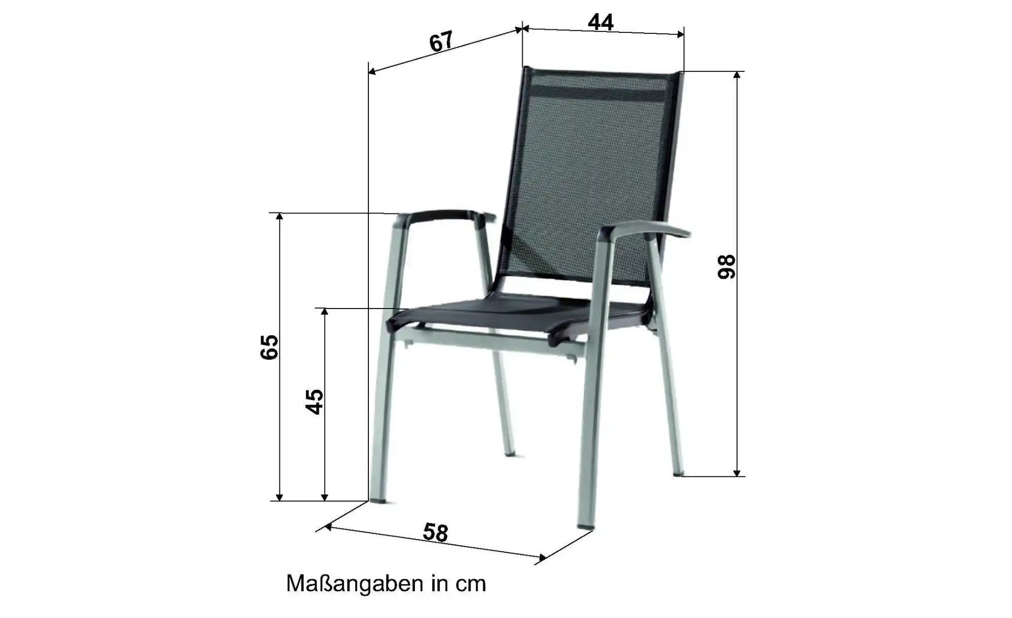 Sieger Stapelsessel   ¦ grau ¦ Maße (cm): B: 59 H: 98 Garten > Gartenmöbel günstig online kaufen