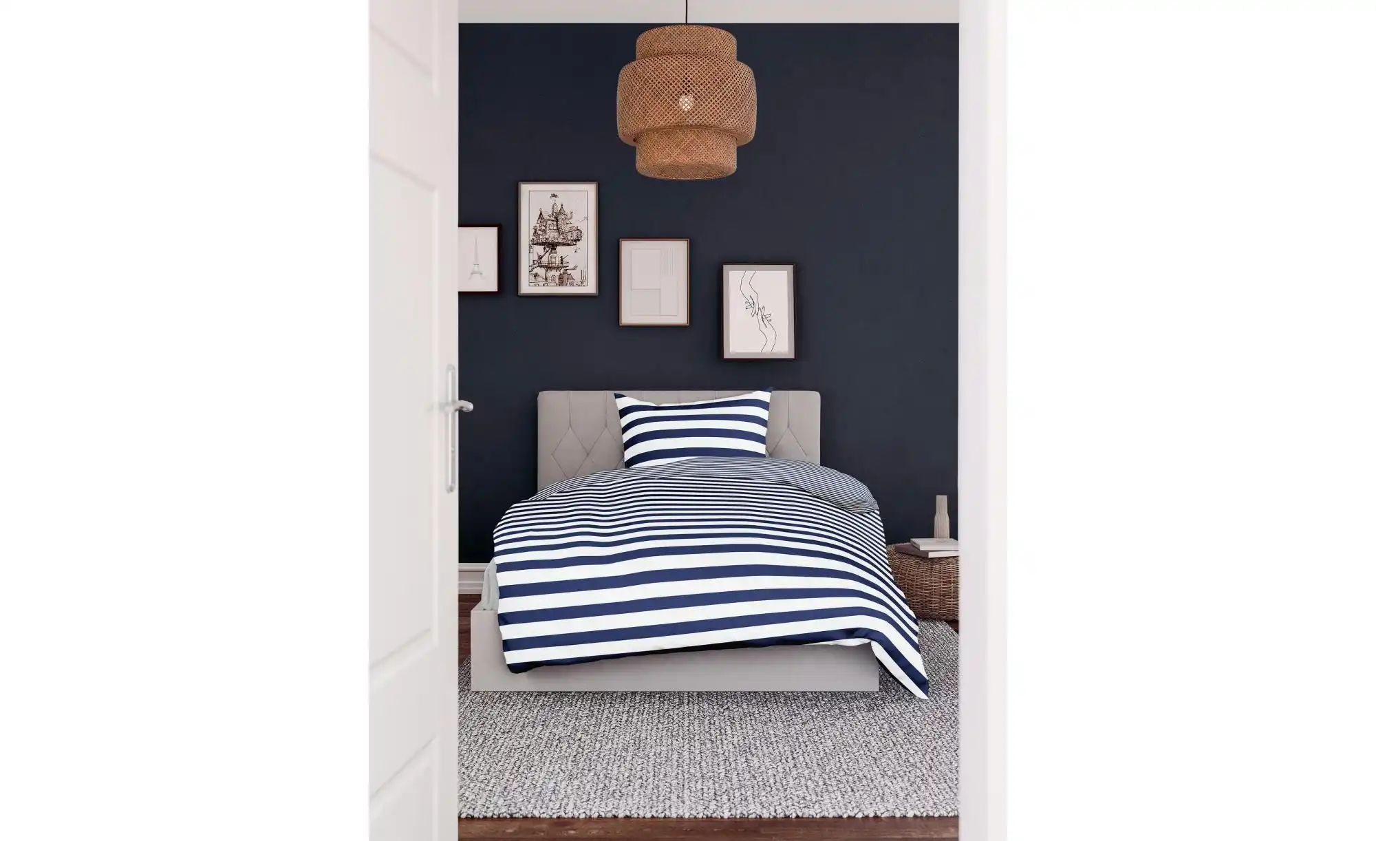 Bierbaum Mako-Satin Bettwäsche   ¦ blau ¦ Maße (cm): B: 135 H: 1 Bettwaren günstig online kaufen