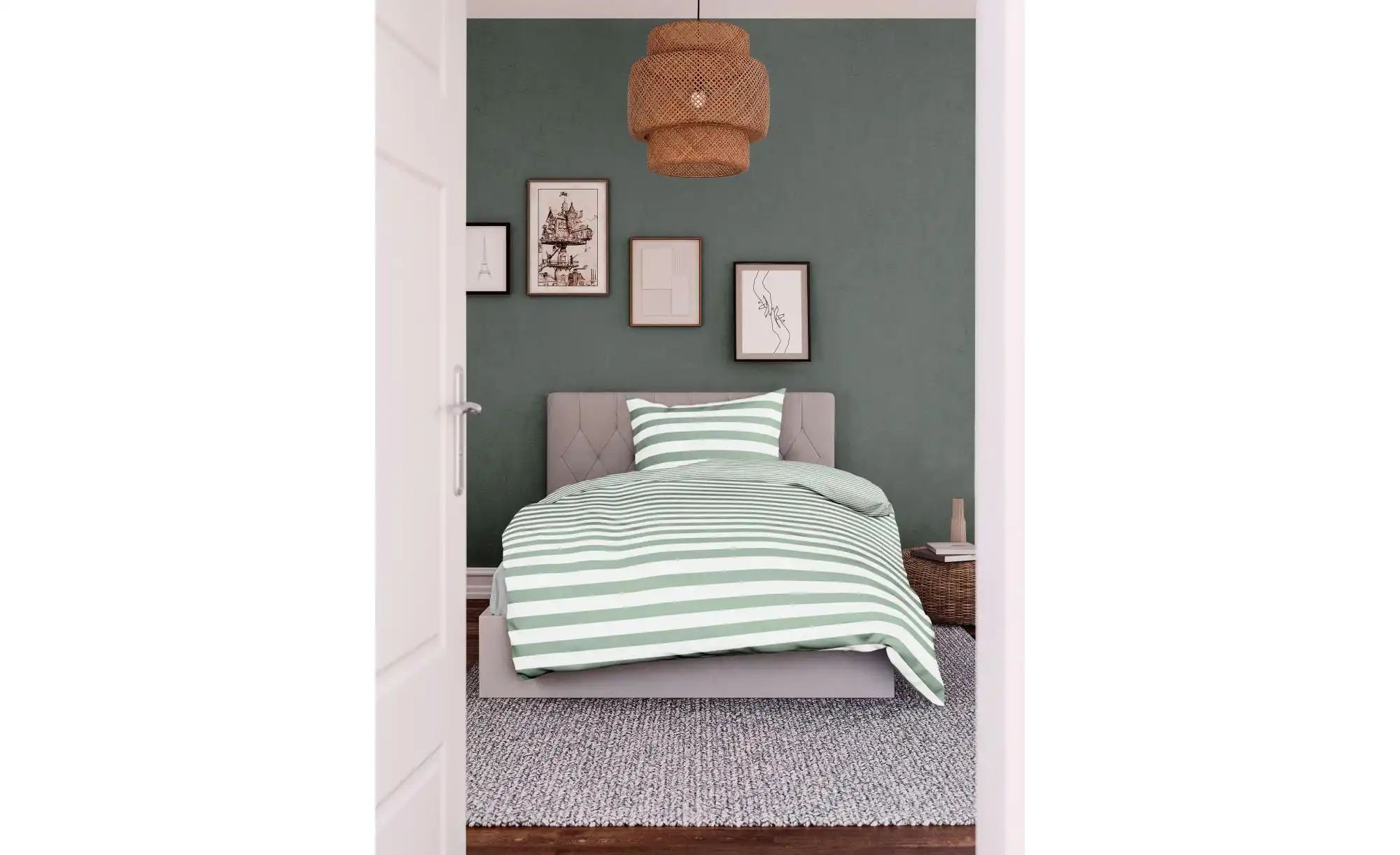 Bierbaum Mako-Satin Bettwäsche   ¦ grün ¦ Maße (cm): B: 155 H: 1 Bettwaren günstig online kaufen