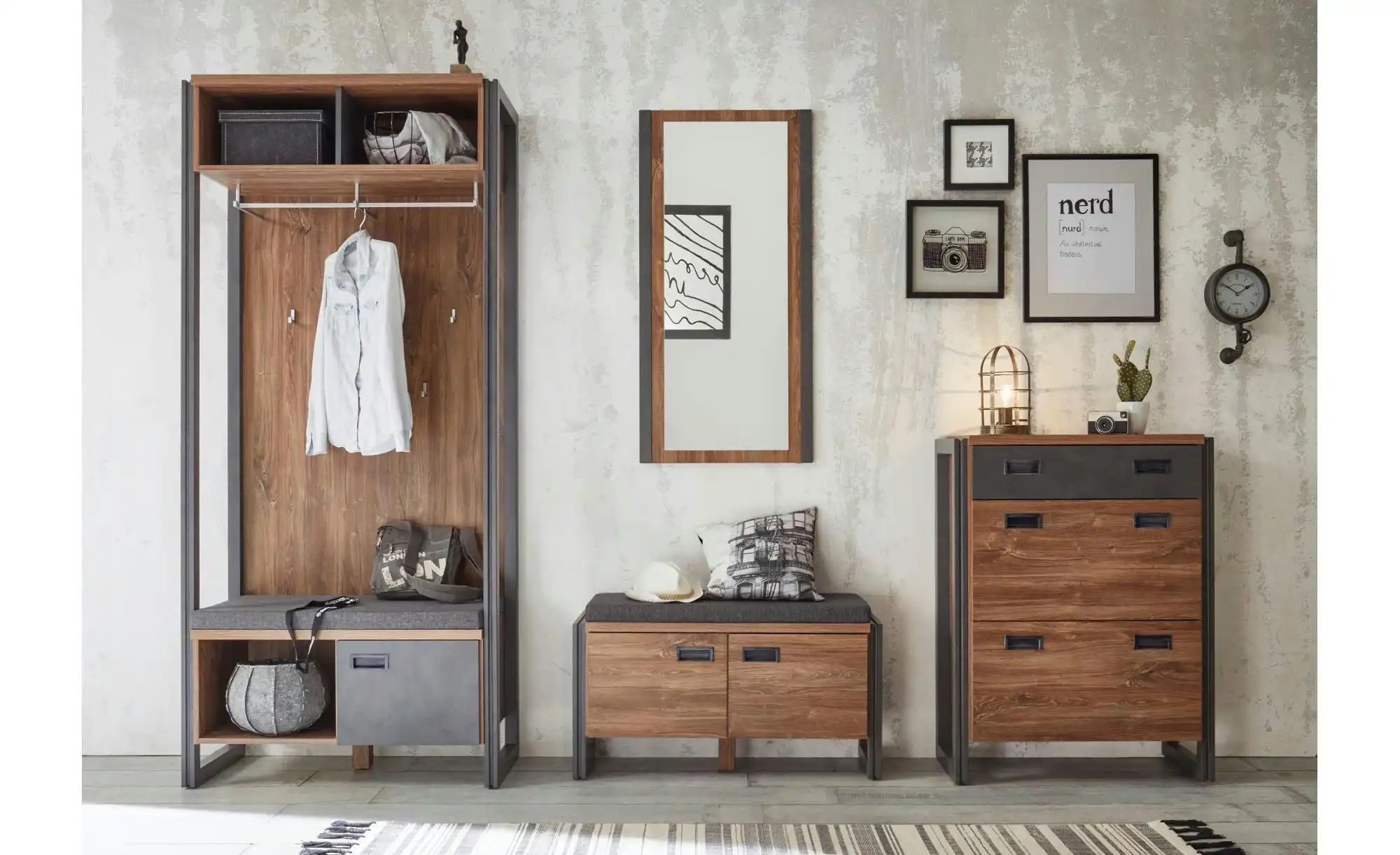 Thumbnail - Garderobe  Dinan ¦ braun ¦ Maße (cm): B: 90 H: 45 Garderoben & Kleiderstangen > Garderoben - Höffner