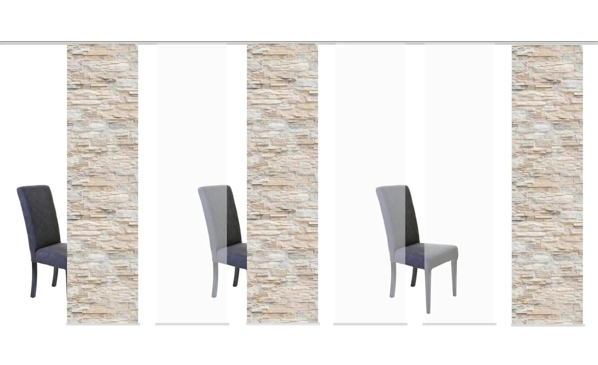 HOME WOHNIDEEN Schiebegardine "WALLIS" Klettband 6 tlg. HxB: 245x60, inkl. günstig online kaufen