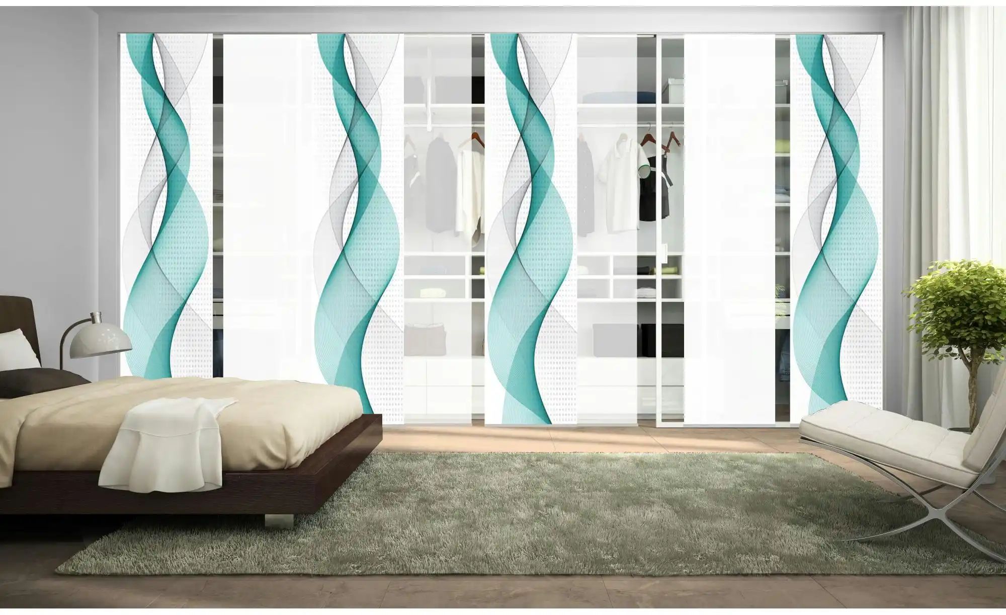 HOME Wohnideen Schiebevorhang   ¦ türkis/petrol ¦ Maße (cm): B: 60 Gardinen günstig online kaufen