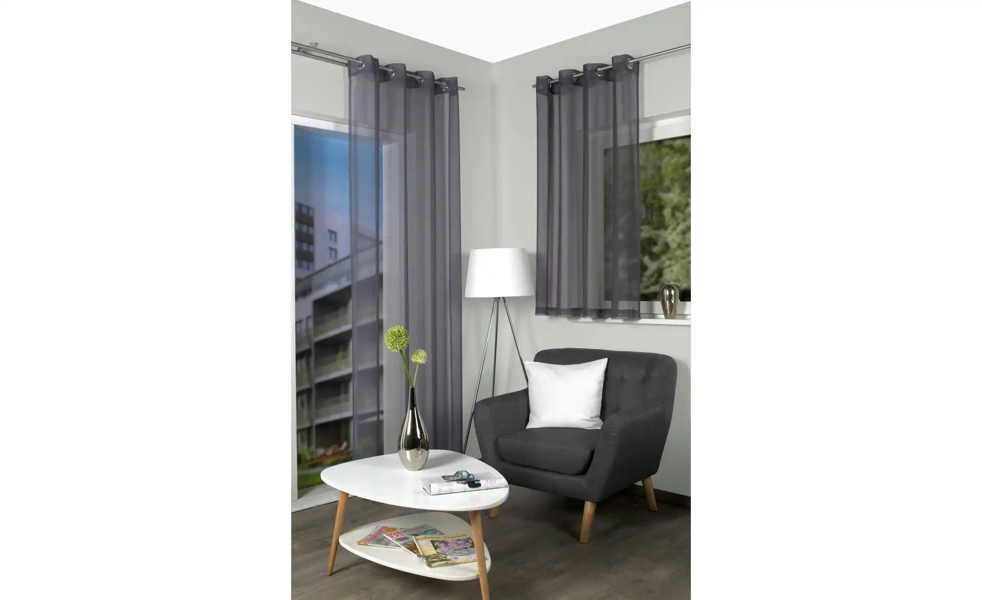 Thumbnail - HOME Wohnideen Ösenschal   ¦ grau ¦ Maße (cm): B: 140 Gardinen & Rollos > Gardinen & Vorhänge > Schiebegardinen - Höffne...