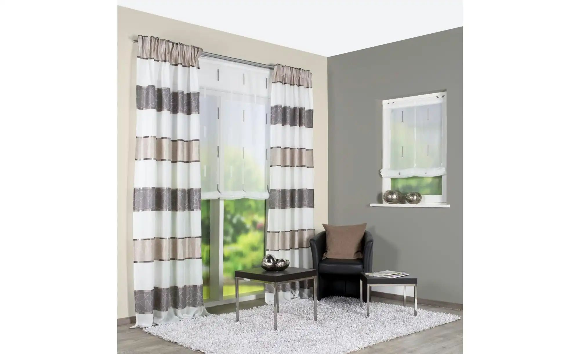 Thumbnail - HOME Wohnideen Kräuselbandschal ¦ grau ¦ Maße (cm): B: 140 Gardinen & Rollos > Gardinen & Vorhänge > Schiebegardinen -...