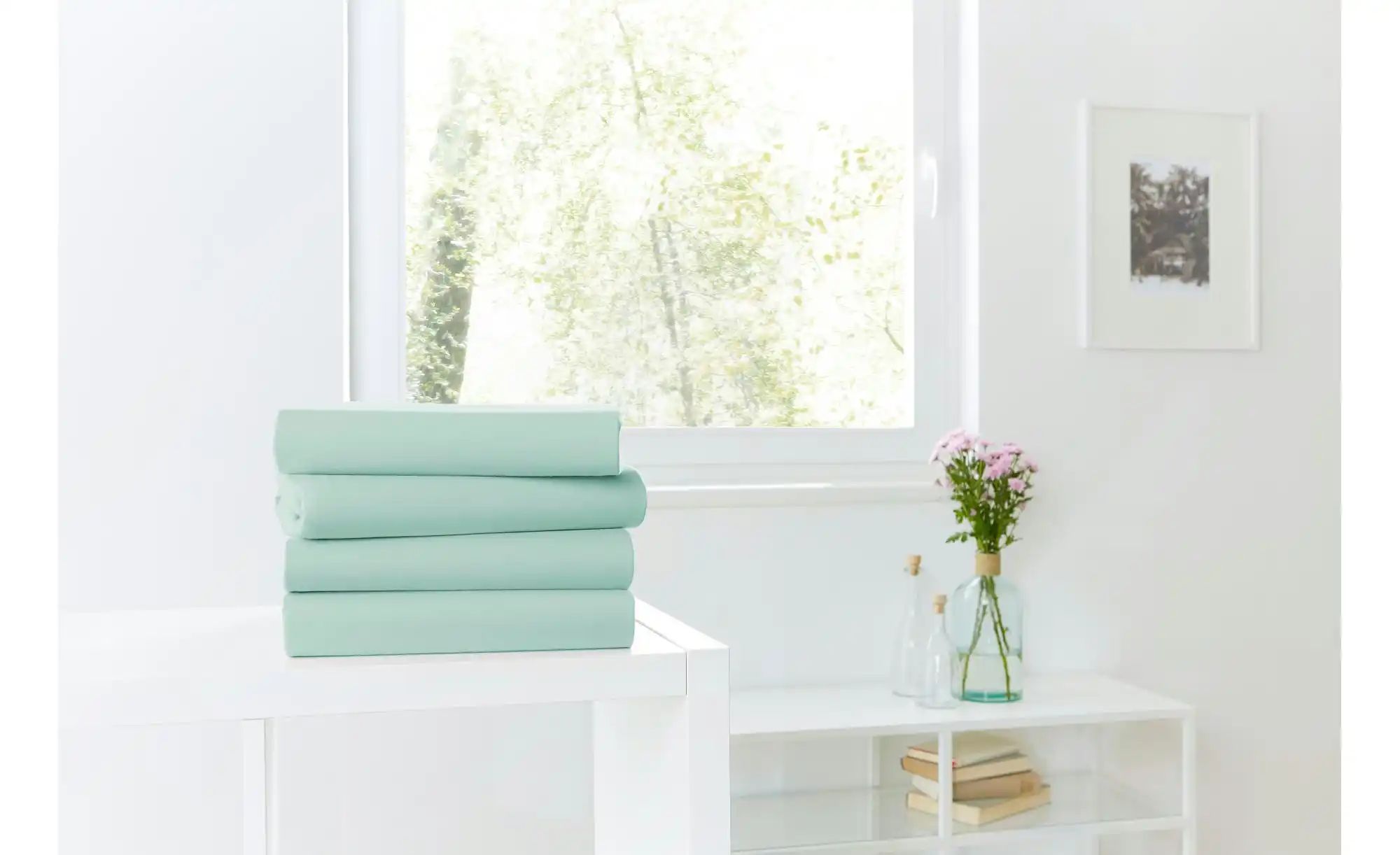 Thumbnail - Jersey Spannbettlaken ¦ grün ¦ Maße (cm): B: 100 H: 22 Bettwaren > Bettlaken - Höffner