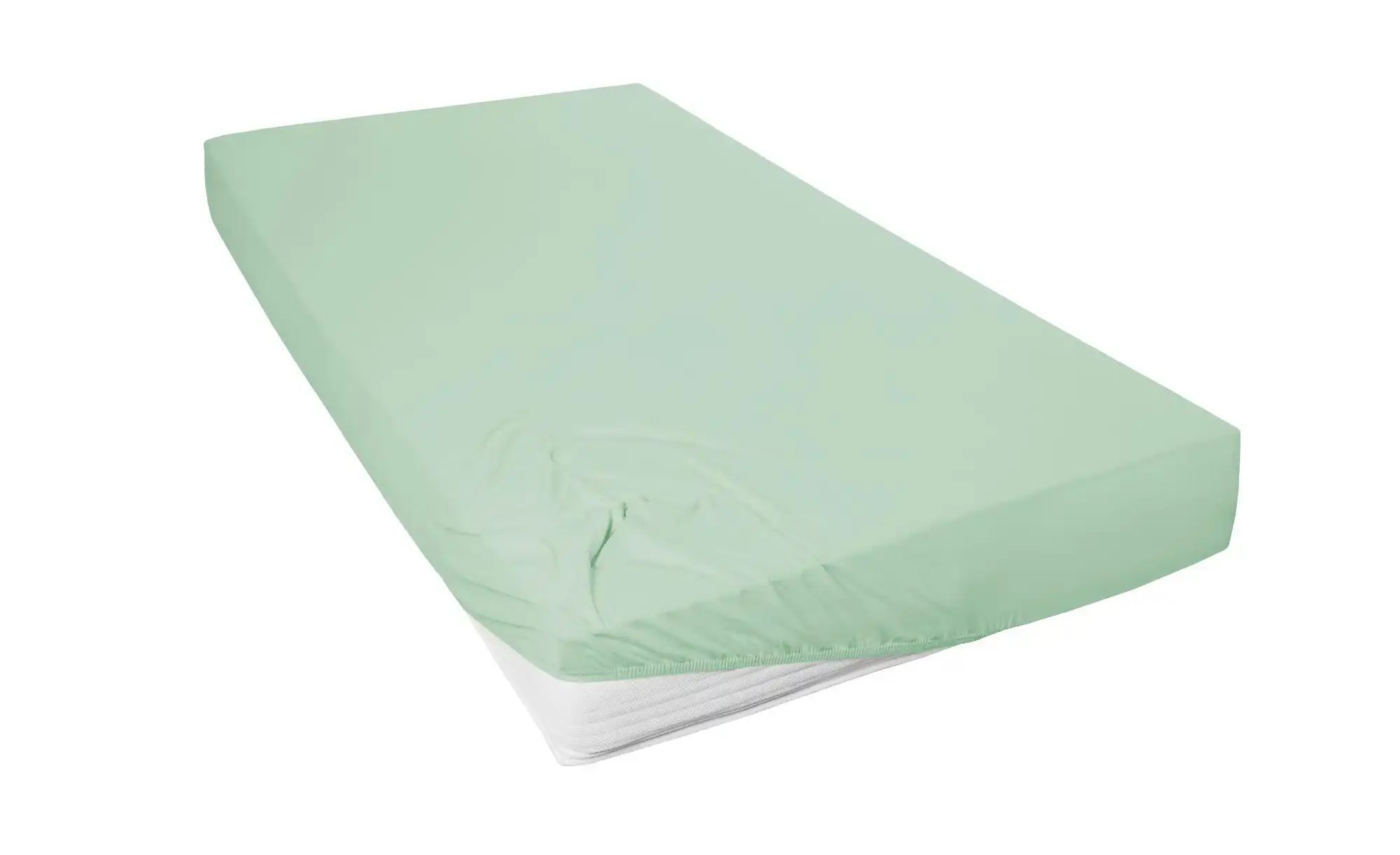 Thumbnail - Jersey Spannbettlaken ¦ grün ¦ Maße (cm): B: 100 H: 22 Bettwaren > Bettlaken - Höffner