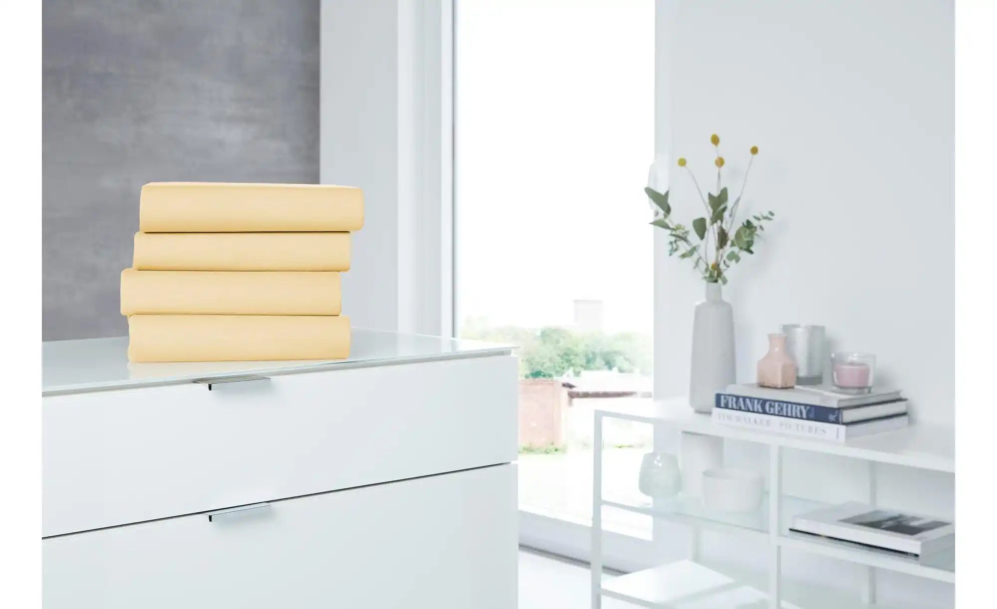 Thumbnail - Jersey-Elasthan Boxspringbetttuch   ¦ gelb ¦ Maße (cm): B: 190 H: 26 Bettwaren > Bettlaken - Höffner