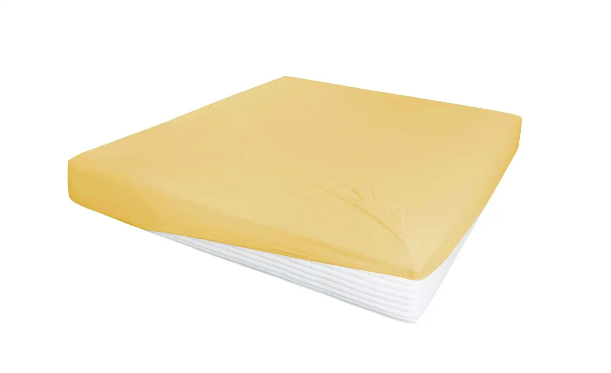 Jersey-Elastan Boxspringlaken    gelb  Maße (cm): B: 100 H: 28 T: 28.0 | 04002895154345