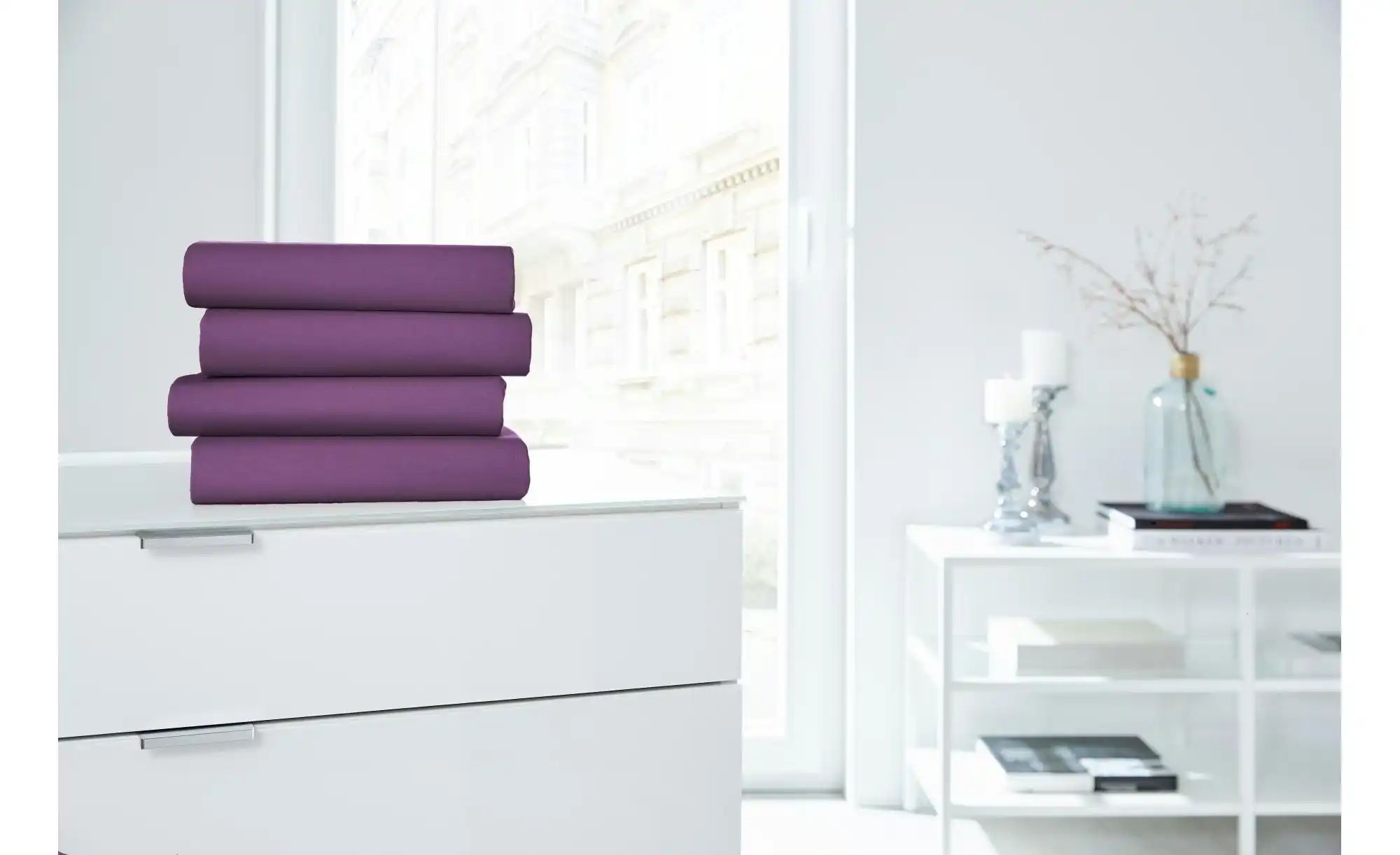 Jersey-Elastan Boxspringlaken   ¦ lila/violett ¦ Maße (cm): B: 100 H: 28 Be günstig online kaufen