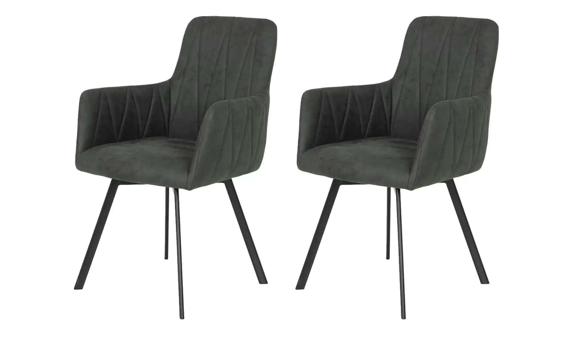 Polsterstuhl 2er-Set   ¦ grau ¦ Maße (cm): B: 63 H: 88 Stühle > Polsterstüh günstig online kaufen
