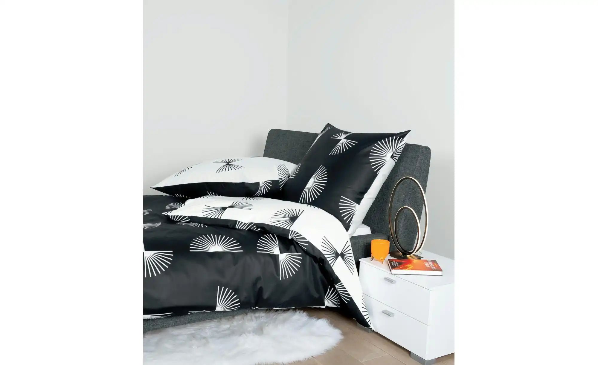 Janine Mako-Satin Bettwäsche   ¦ schwarz ¦ Maße (cm): B: 27 H: 3,7 Bettware günstig online kaufen