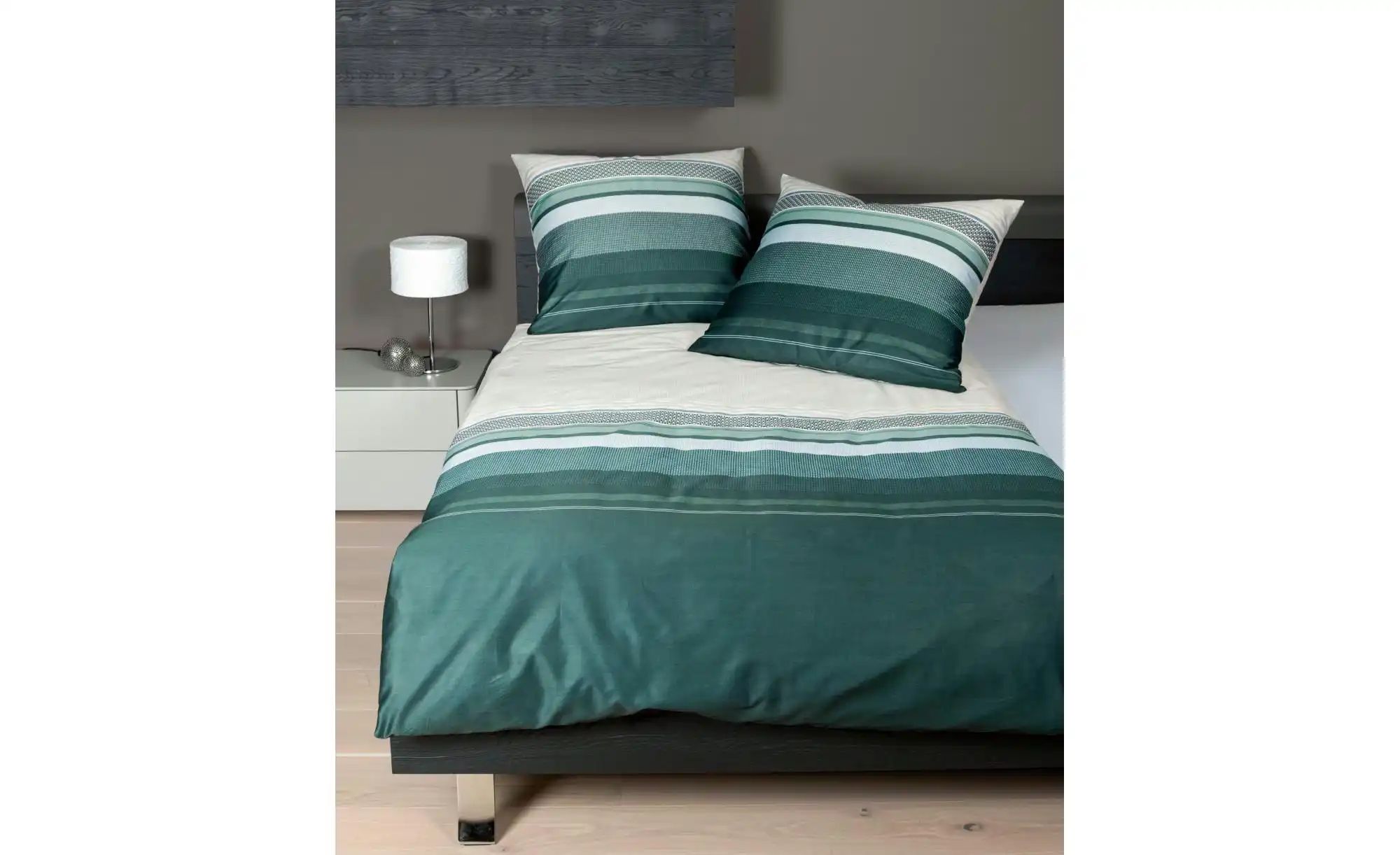 Janine Mako-Satin Bettwäsche   ¦ grün ¦ Maße (cm): B: 27 H: 3,7 Bettwaren > günstig online kaufen