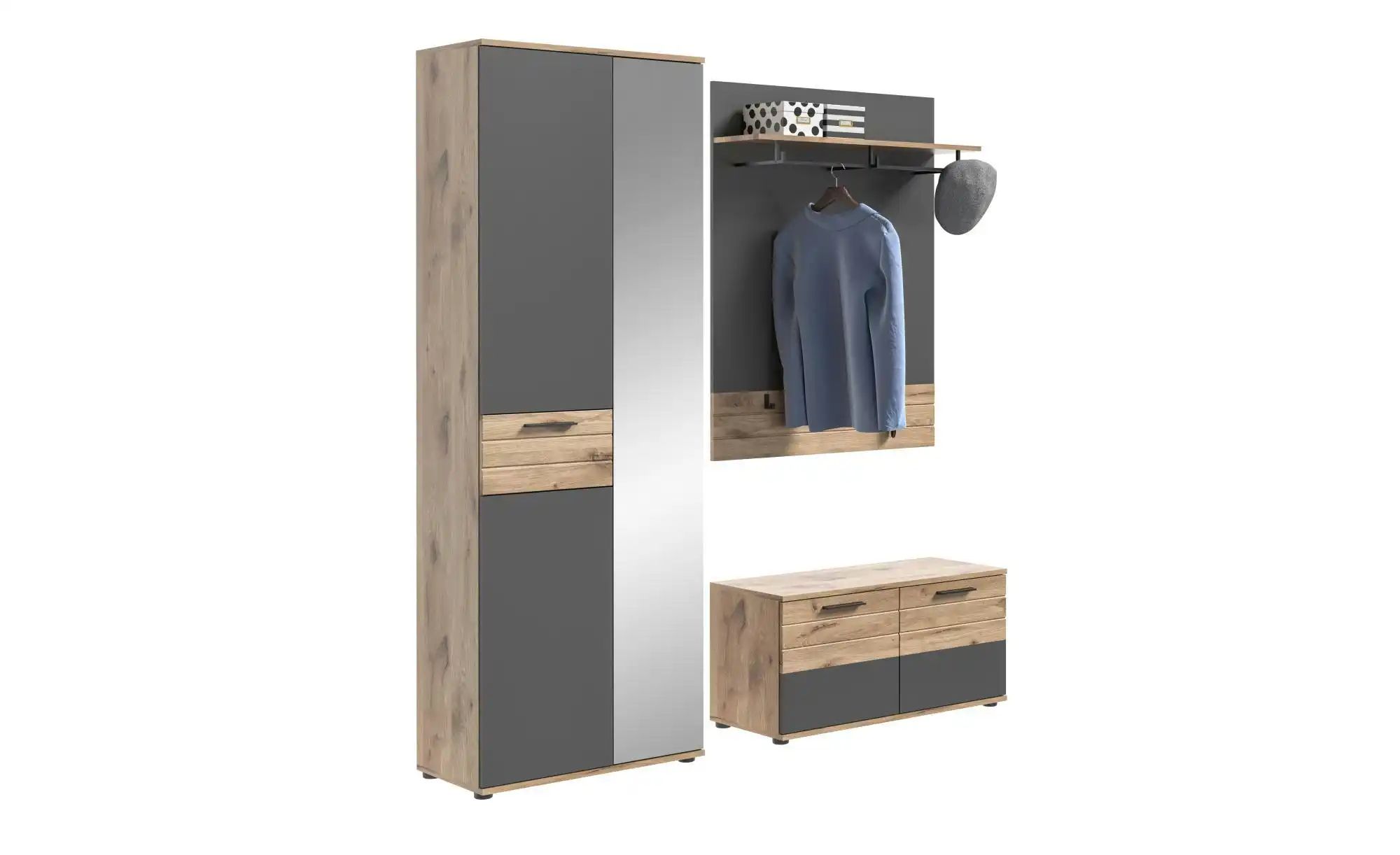 Thumbnail - Garderoben-Set  Mason ¦ grau ¦ Maße (cm): B: 175 H: 200 T: 37.0 Garderoben & Kleiderstangen > Garderobensysteme - Höffne...