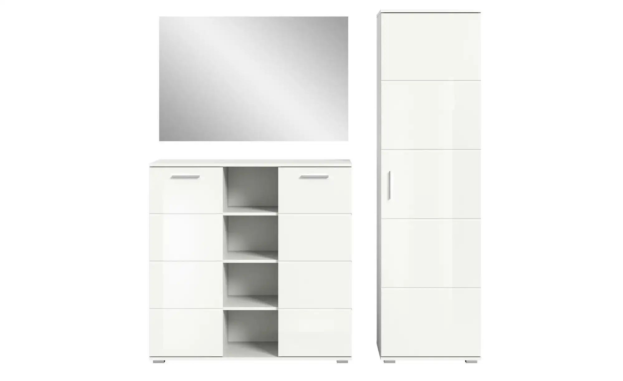 ebuy24 Kleiderschrank Prego Garderobenmöbel Set 3 Teile Hochglanz weiß günstig online kaufen