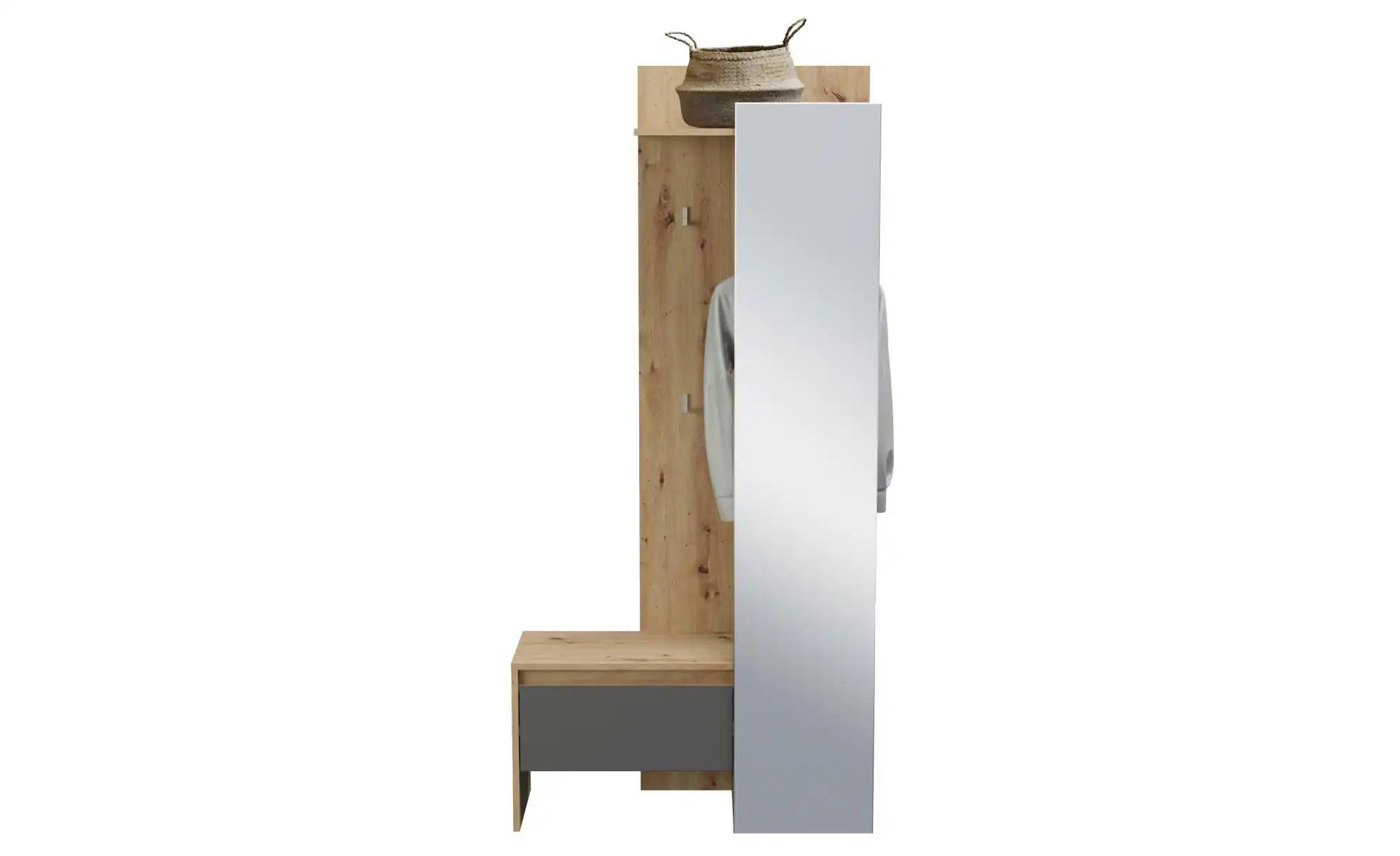 Kompaktgarderobe  Torino ¦ grau ¦ Maße (cm): B: 90 H: 189 T: 39.0 Garderobe günstig online kaufen