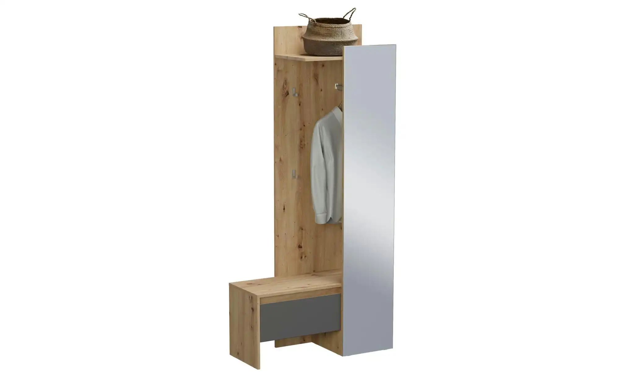 Kompaktgarderobe  Torino ¦ grau ¦ Maße (cm): B: 90 H: 189 T: 39.0 Garderobe günstig online kaufen