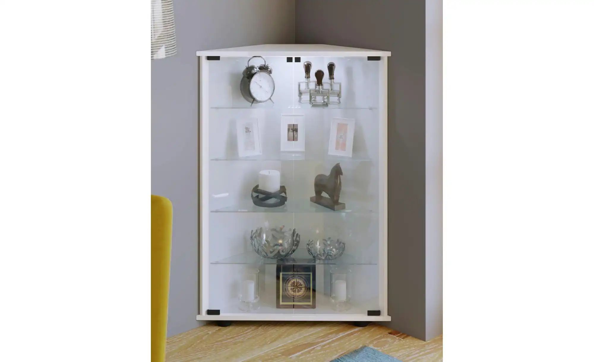 Eckvitrine  Jecka ¦ weiß ¦ Maße (cm): B: 67,3 H: 88,1 T: 23.0 Schränke > Vi günstig online kaufen