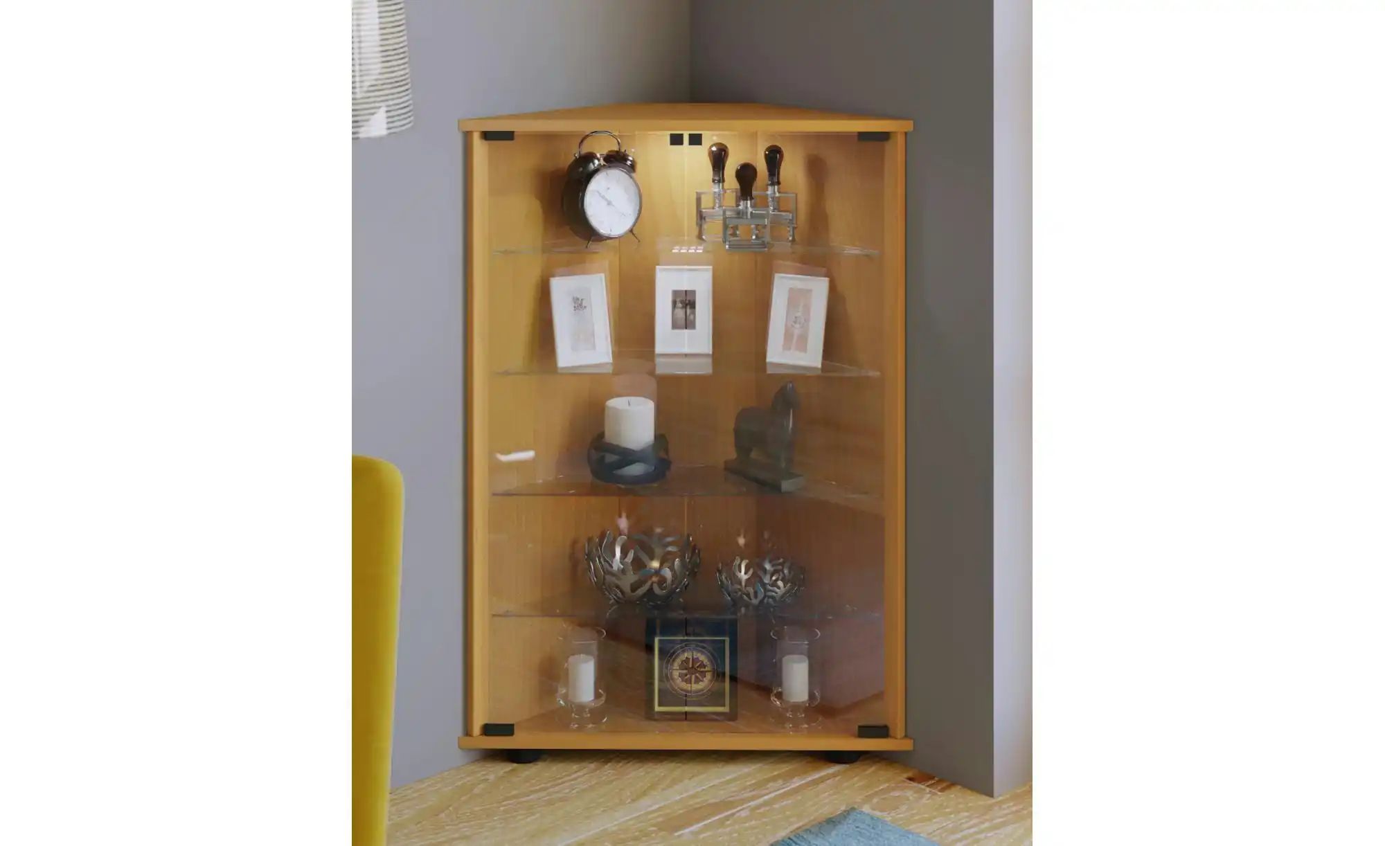 VCM Standvitrine Holz Glas Eckvitrine Vitrine Sammelvitrine Jecka L günstig online kaufen