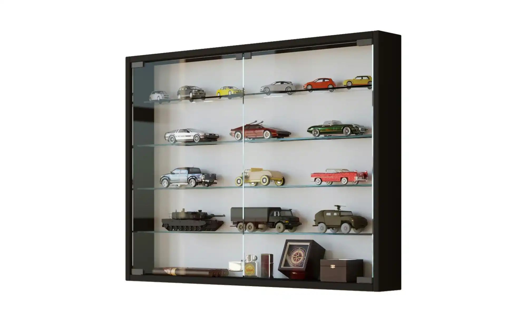 Hängevitrine  Mandosa ¦ schwarz ¦ Maße (cm): B: 80 H: 60 T: 10.0 Schränke > günstig online kaufen