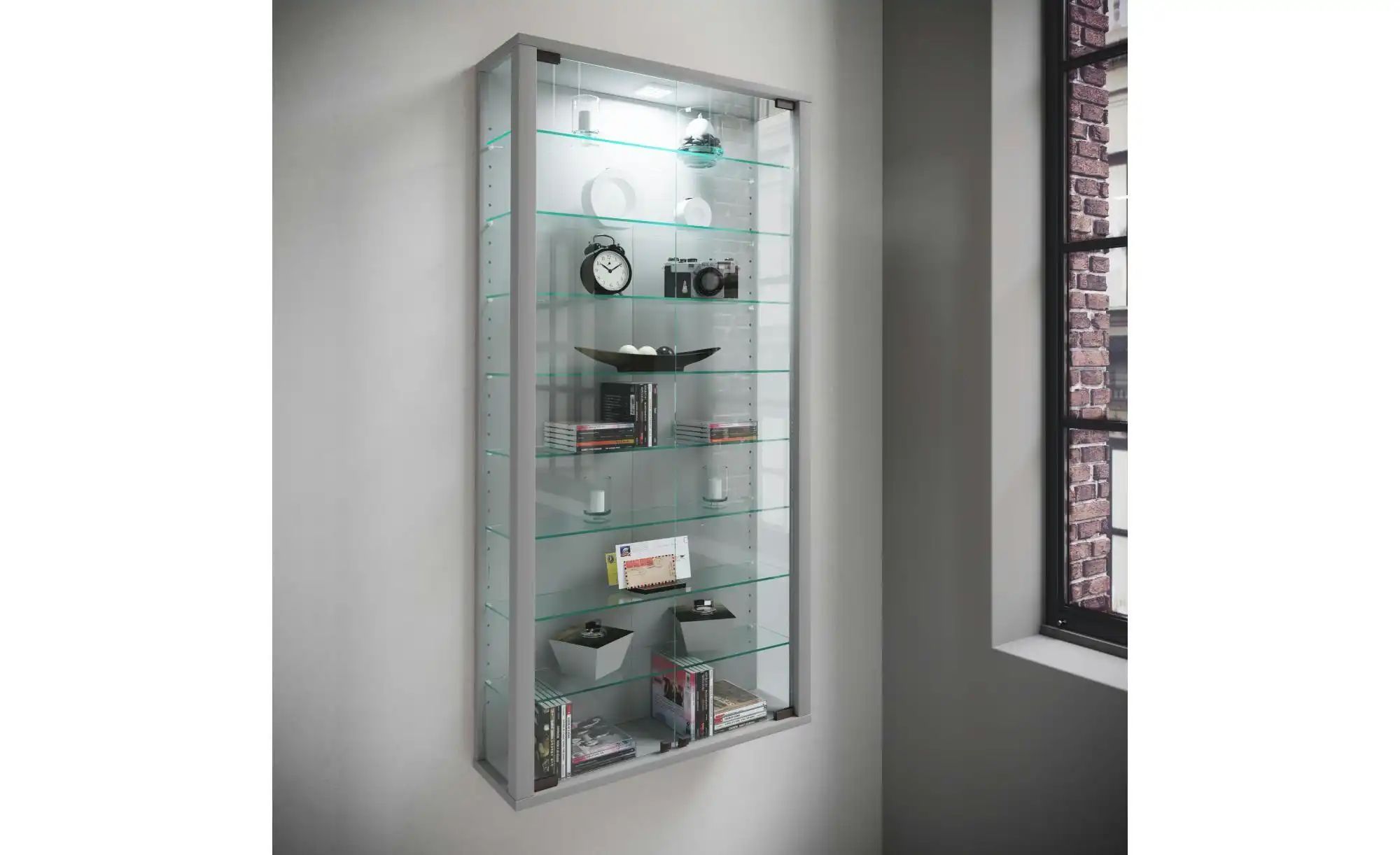 Hängevitrine  Vitrosa ¦ silber ¦ Maße (cm): B: 59 H: 114,3 T: 18.0 Schränke günstig online kaufen