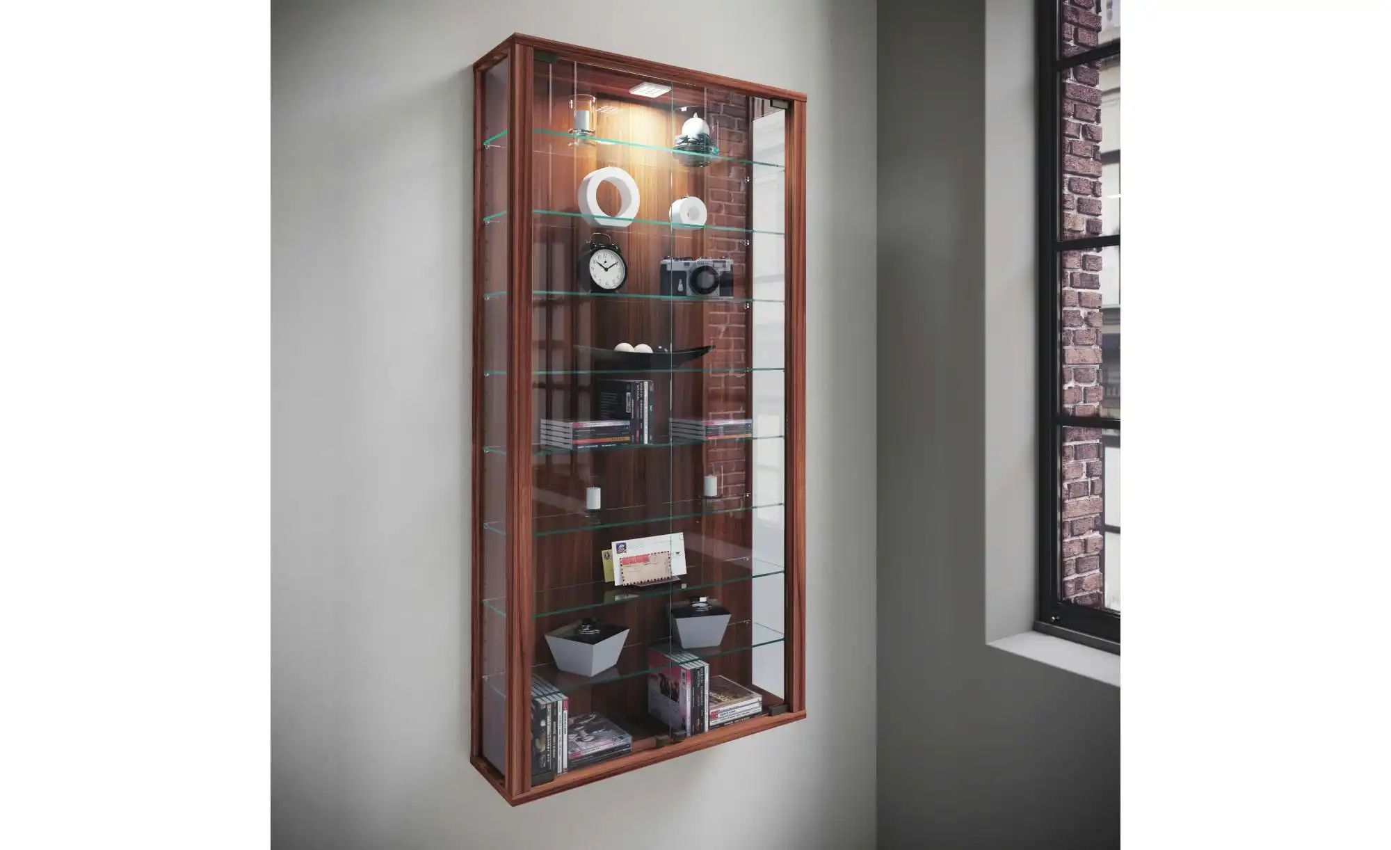 Hängevitrine  Vitrosa ¦ holzfarben ¦ Maße (cm): B: 59 H: 114,3 T: 18.0 Schr günstig online kaufen