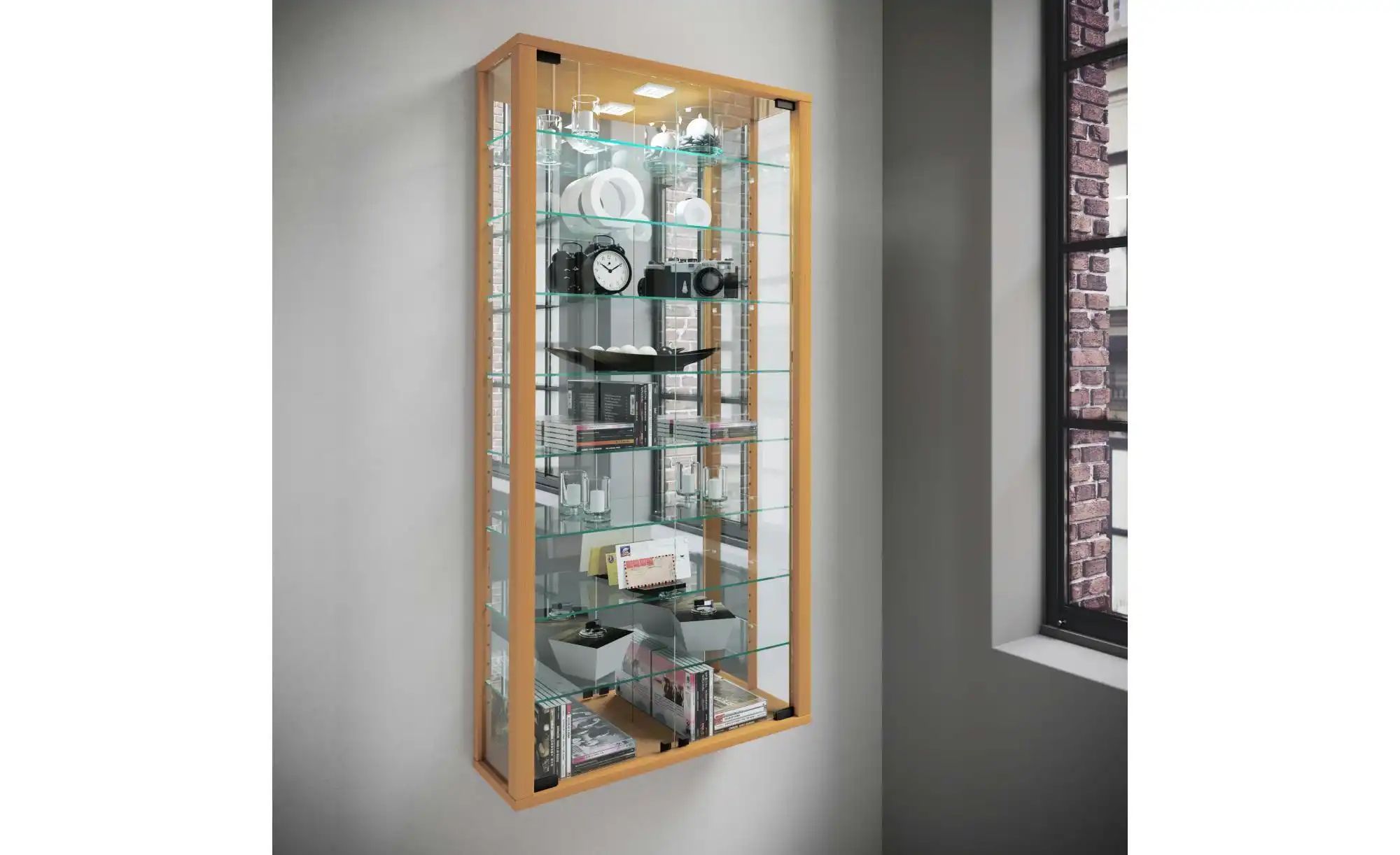 Thumbnail - Hängevitrine  Vitrosa ¦ holzfarben ¦ Maße (cm): B: 59 H: 114,3 T: 18.0 Schränke > Vitrinen - Höffner