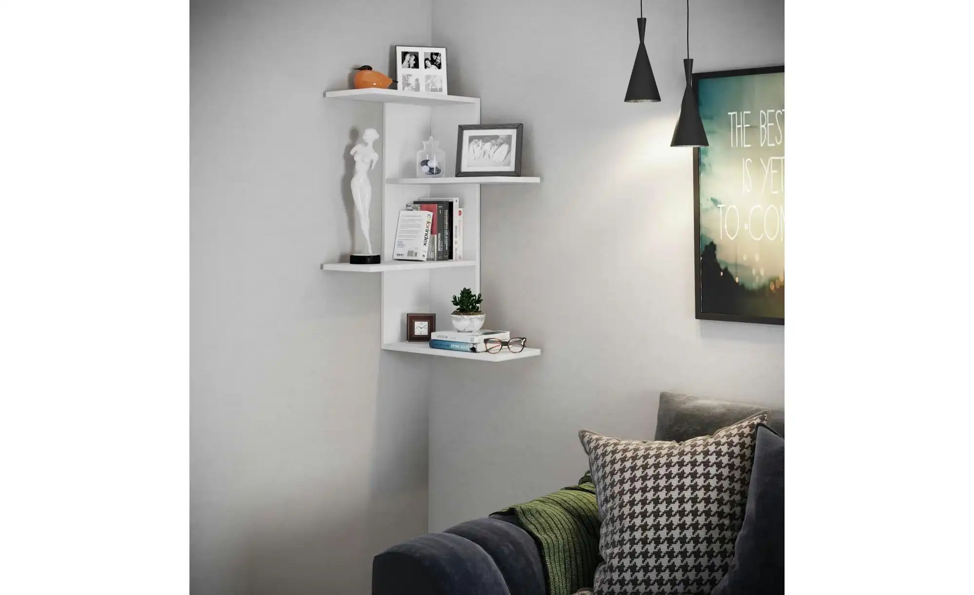 Eckregal  Balos ¦ weiß ¦ Maße (cm): B: 45 H: 77 T: 45.0 Regale > Wandregale günstig online kaufen