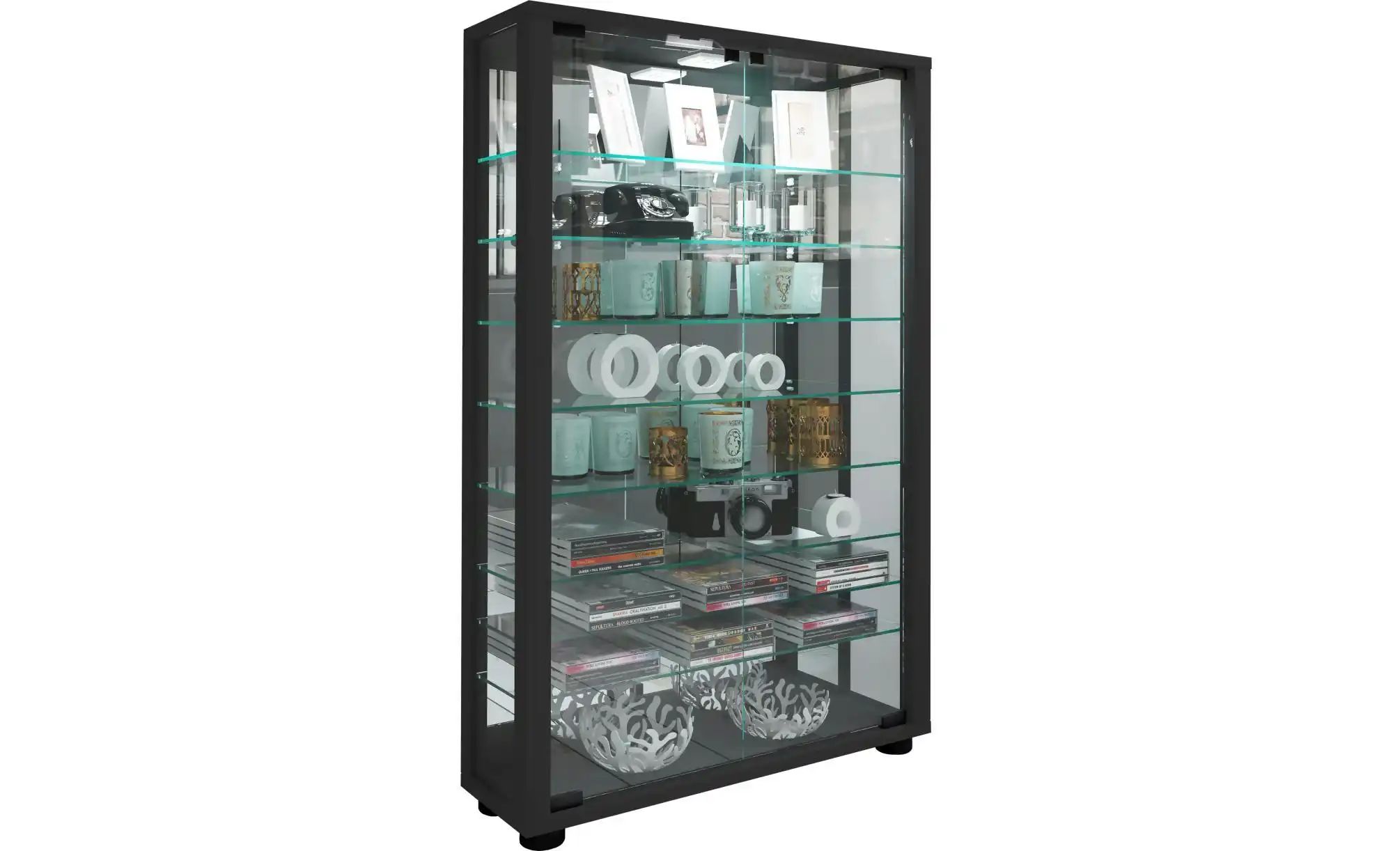 Vitrine  Lumo ¦ schwarz ¦ Maße (cm): B: 59 H: 91,3 T: 18.0 Schränke > Vitri günstig online kaufen