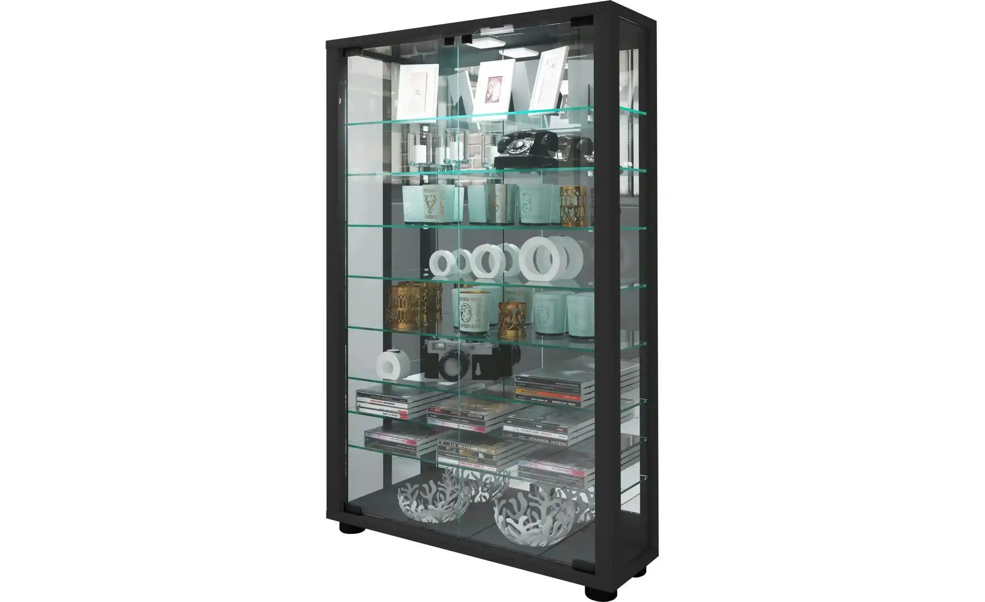 Vitrine  Lumo ¦ schwarz ¦ Maße (cm): B: 59 H: 91,3 T: 18.0 Schränke > Vitri günstig online kaufen