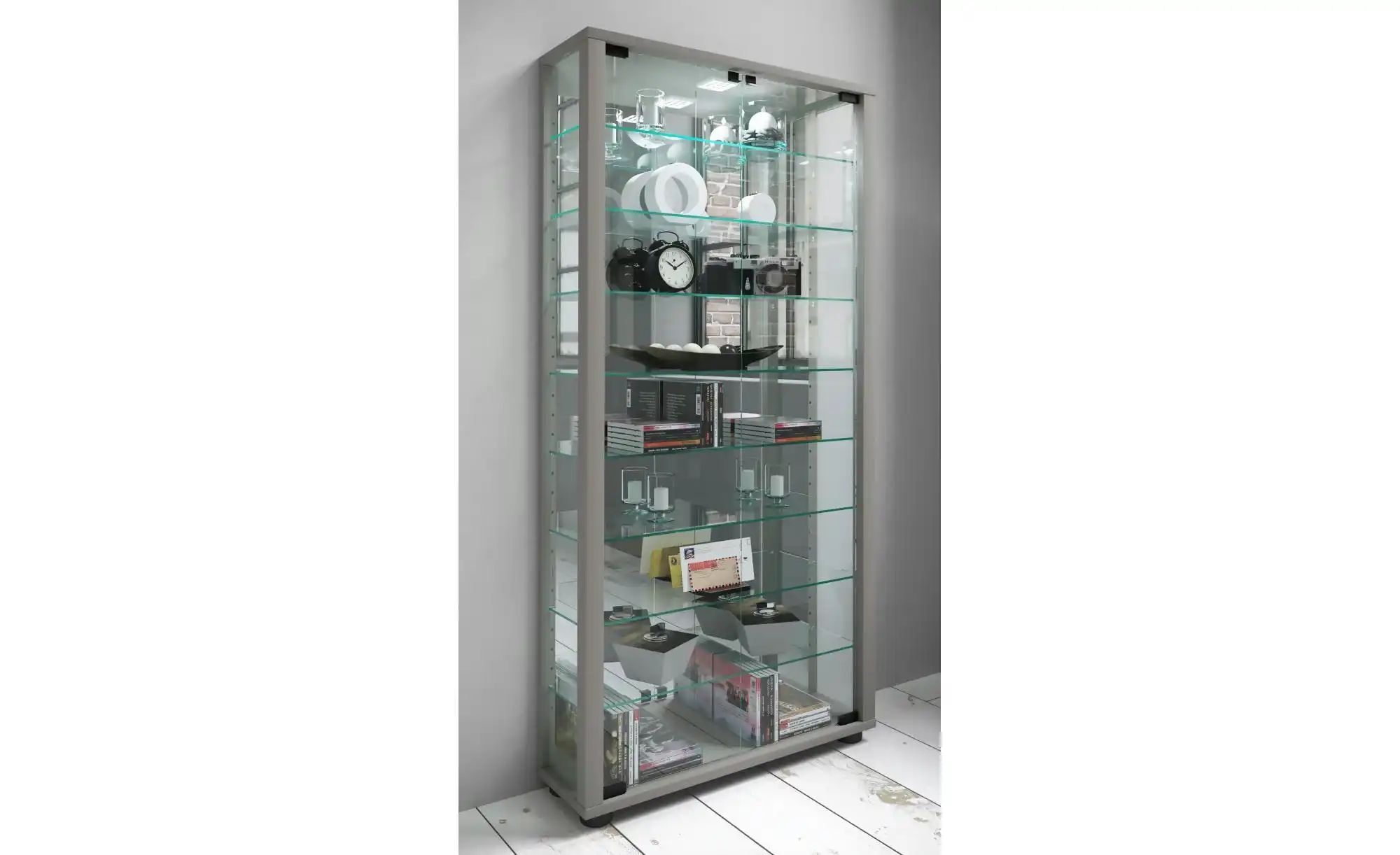 Vitrine  Lumo ¦ silber ¦ Maße (cm): B: 59 H: 114,8 T: 18.0 Schränke > Vitri günstig online kaufen