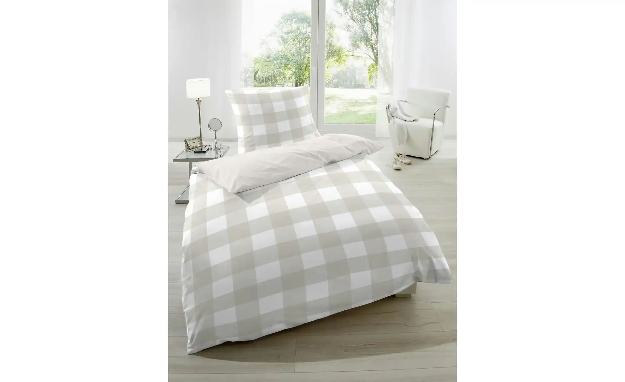 Perkal Bettwäsche-Set   ¦ braun ¦ Maße (cm): B: 155 H: 1 Bettwaren > Bettwä günstig online kaufen