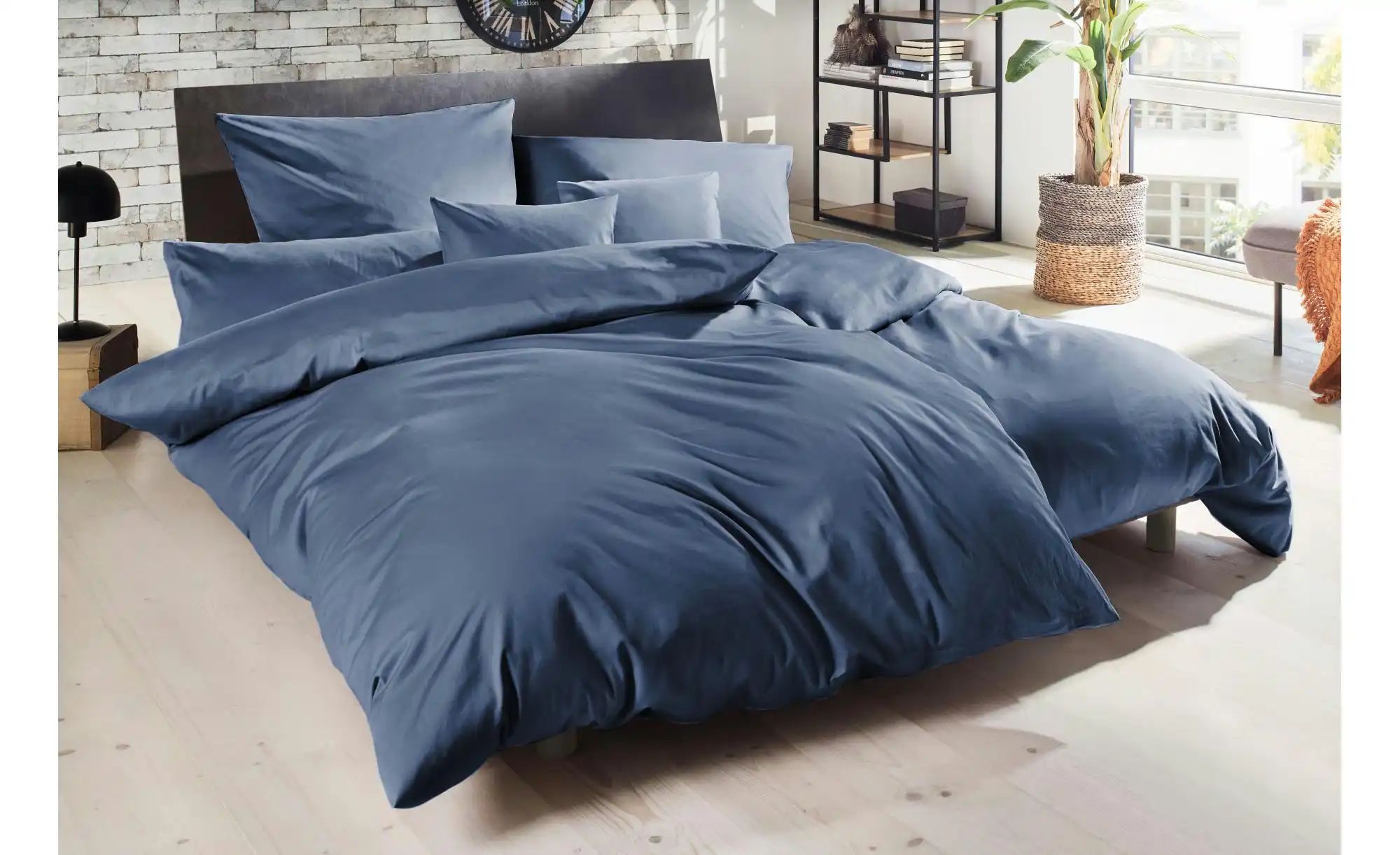 Thumbnail - Satin Bettwäsche-Set   ¦ blau ¦ Maße (cm): B: 155 H: 1 Bettwaren > Bettwäsche > Bettwäsche ganzjährig - Höffner