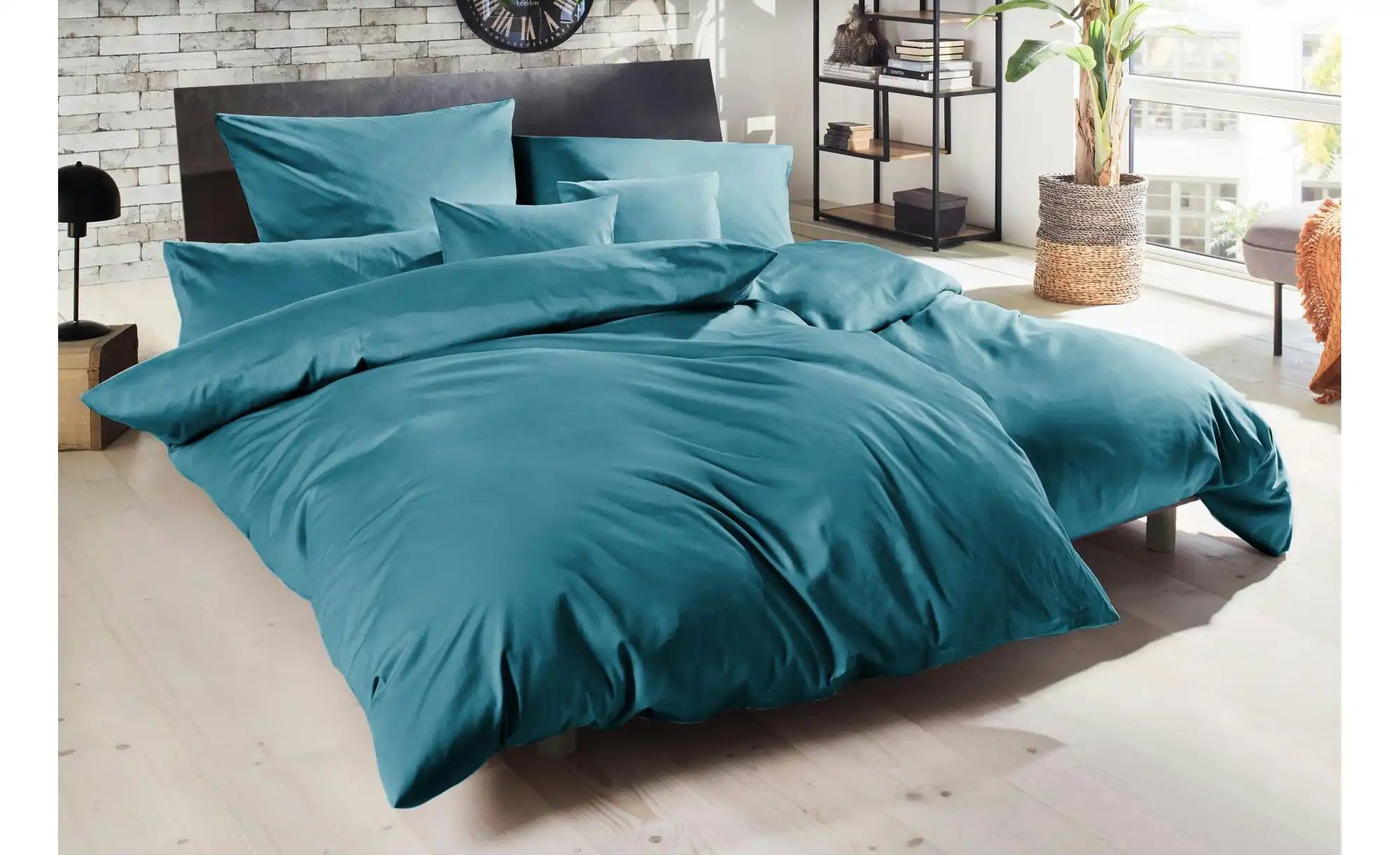 Thumbnail - Satin Bettwäsche-Set   ¦ grün ¦ Maße (cm): B: 135 H: 1 Bettwaren > Bettwäsche > Bettwäsche ganzjährig - Höffner