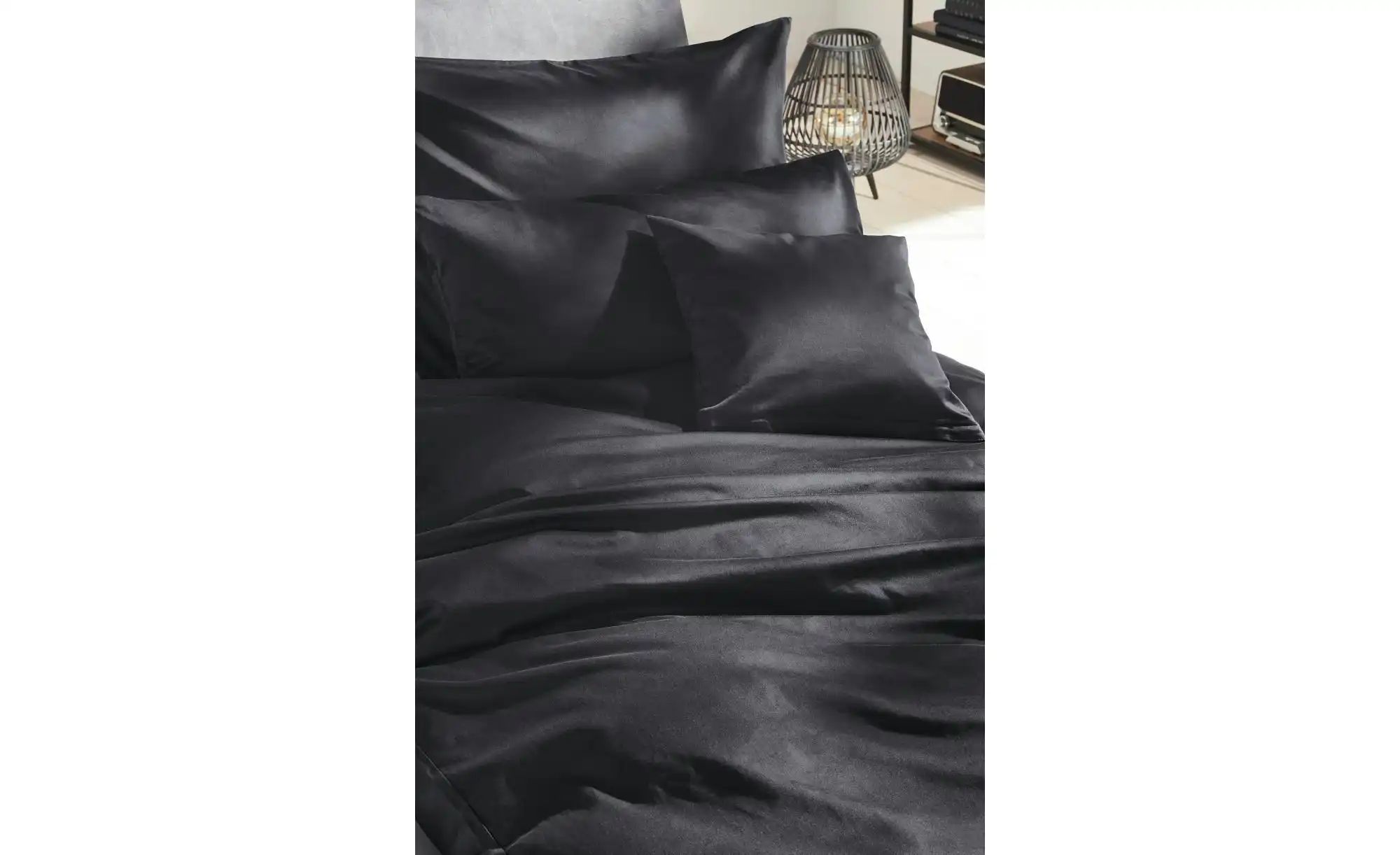 Thumbnail - Satin Bettwäsche-Set ¦ schwarz ¦ Maße (cm): B: 155 H: 1 Bettwaren > Bettwäsche > Bettwäsche ganzjährig - Höffner