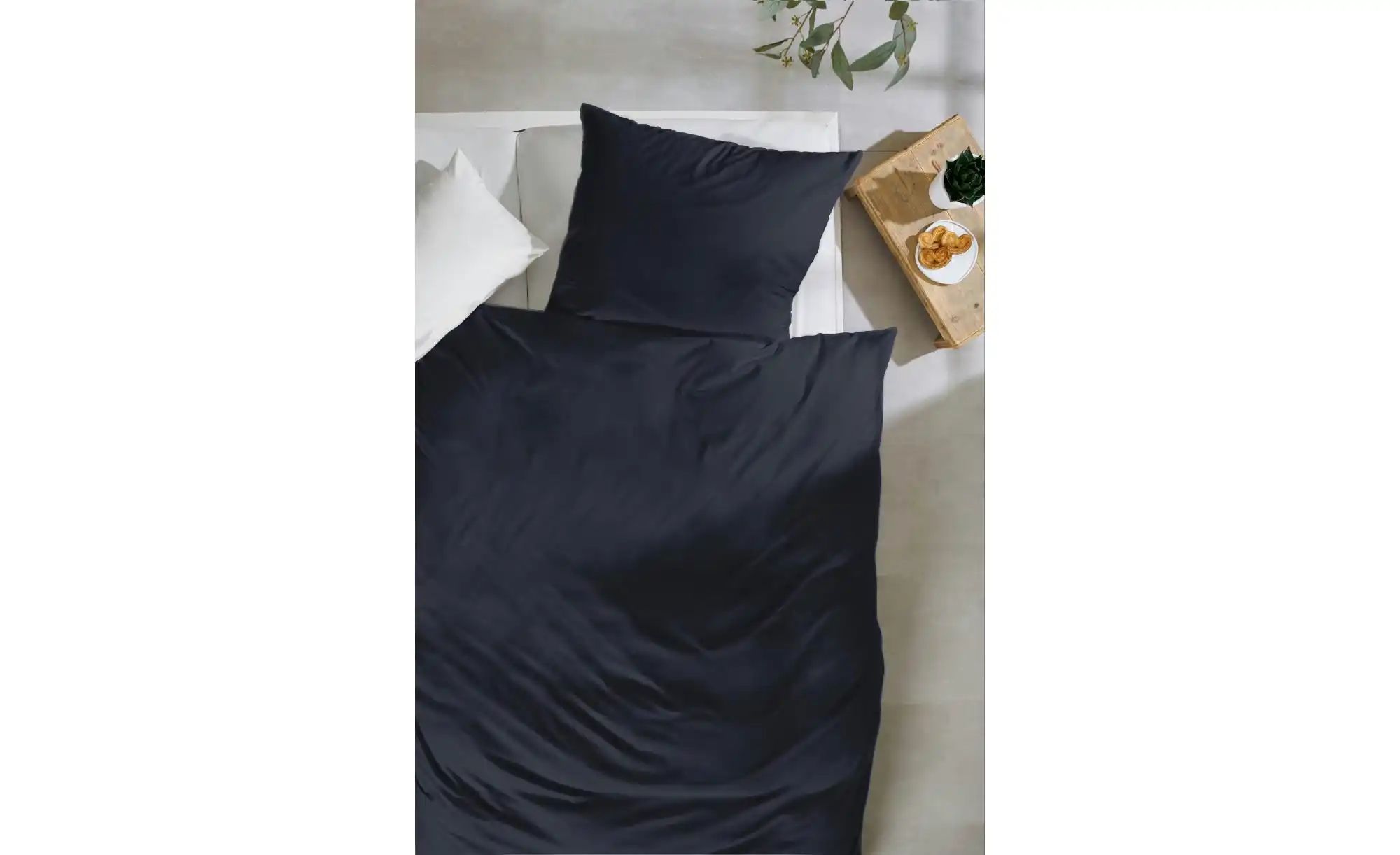 Thumbnail - Satin Bettwäsche-Set ¦ schwarz ¦ Maße (cm): B: 155 H: 1 Bettwaren > Bettwäsche > Bettwäsche ganzjährig - Höffner
