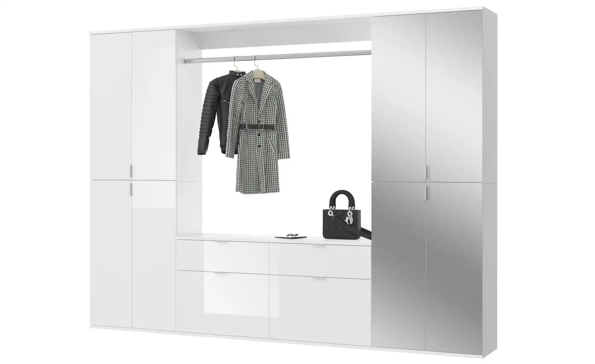Garderoben-Set  Projekt X ¦ weiß ¦ Maße (cm): B: 243 H: 193 Garderoben & Kl günstig online kaufen