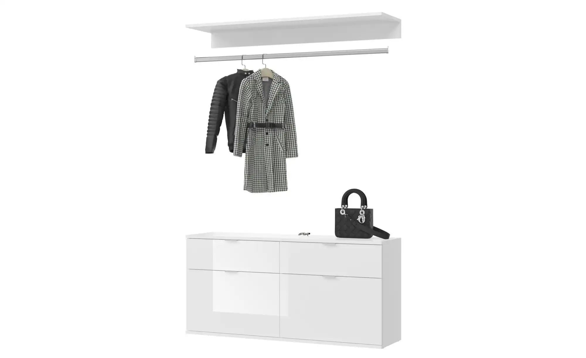Garderobenset  Projekt X ¦ weiß ¦ Maße (cm): B: 121 H: 62 T: 34.0 Garderobe günstig online kaufen