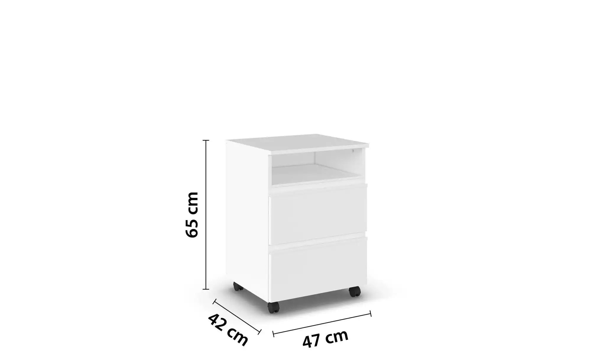 Nachtisch  Jamie ¦ weiß ¦ Maße (cm): B: 47 H: 65 Tische > Nachttische - Höf günstig online kaufen
