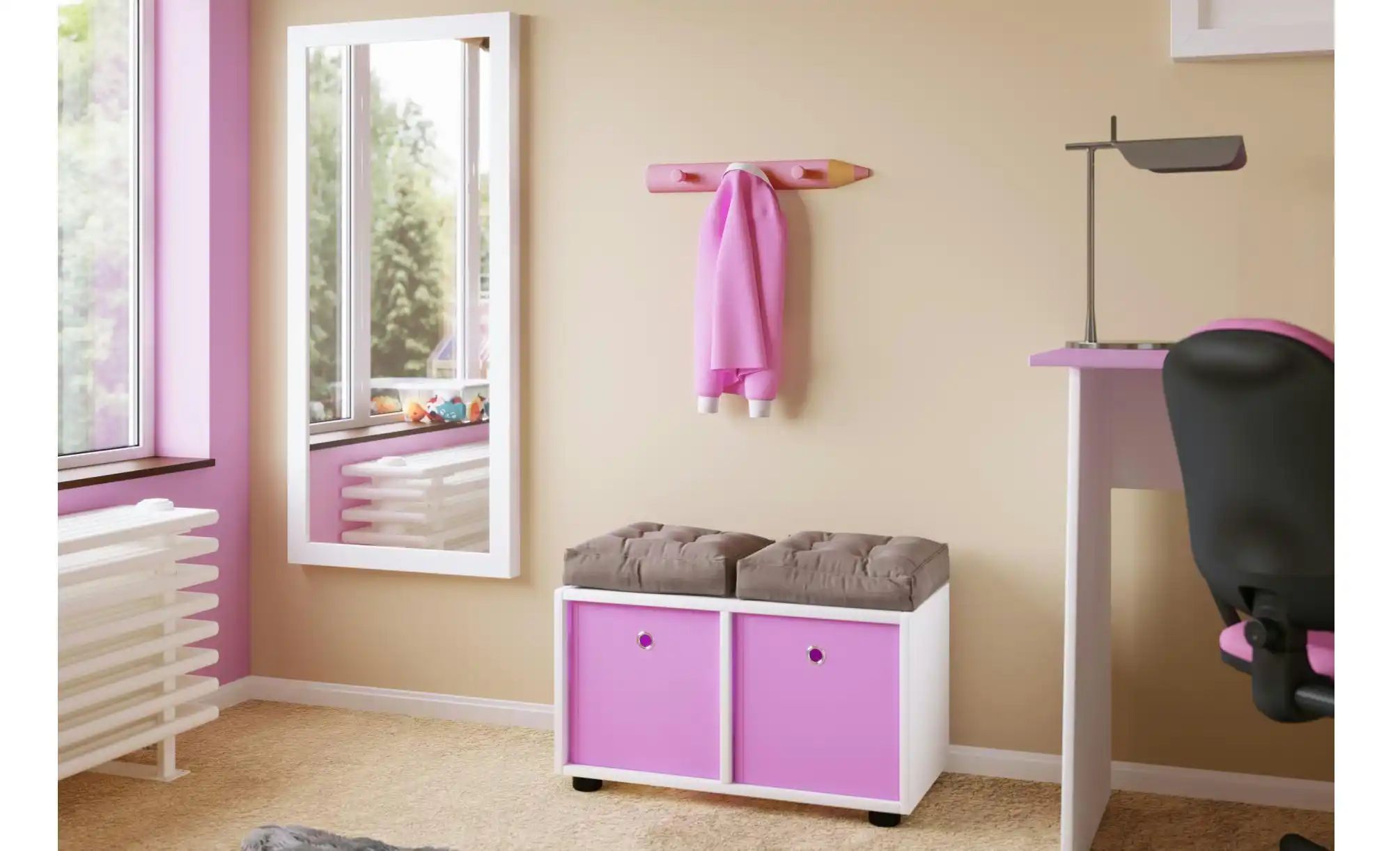 Garderobe  Stifto ¦ rosa/pink ¦ Holzwerkstoff ¦ Maße (cm): B: 37 H: 5 T: 6. günstig online kaufen