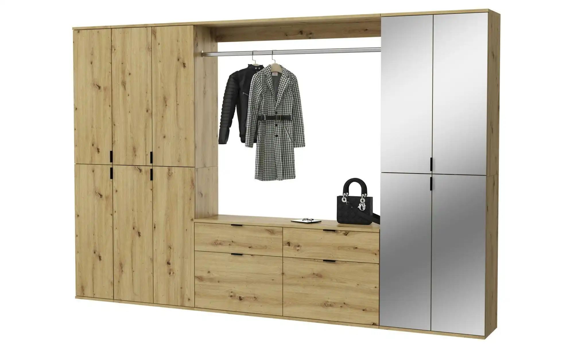Garderobenkombination Projekt X ¦ holzfarben ¦ Maße (cm): B: 273 H: 193 T: 34.0 Garderoben & Kleiderstangen > Garderobensysteme - Höffner
