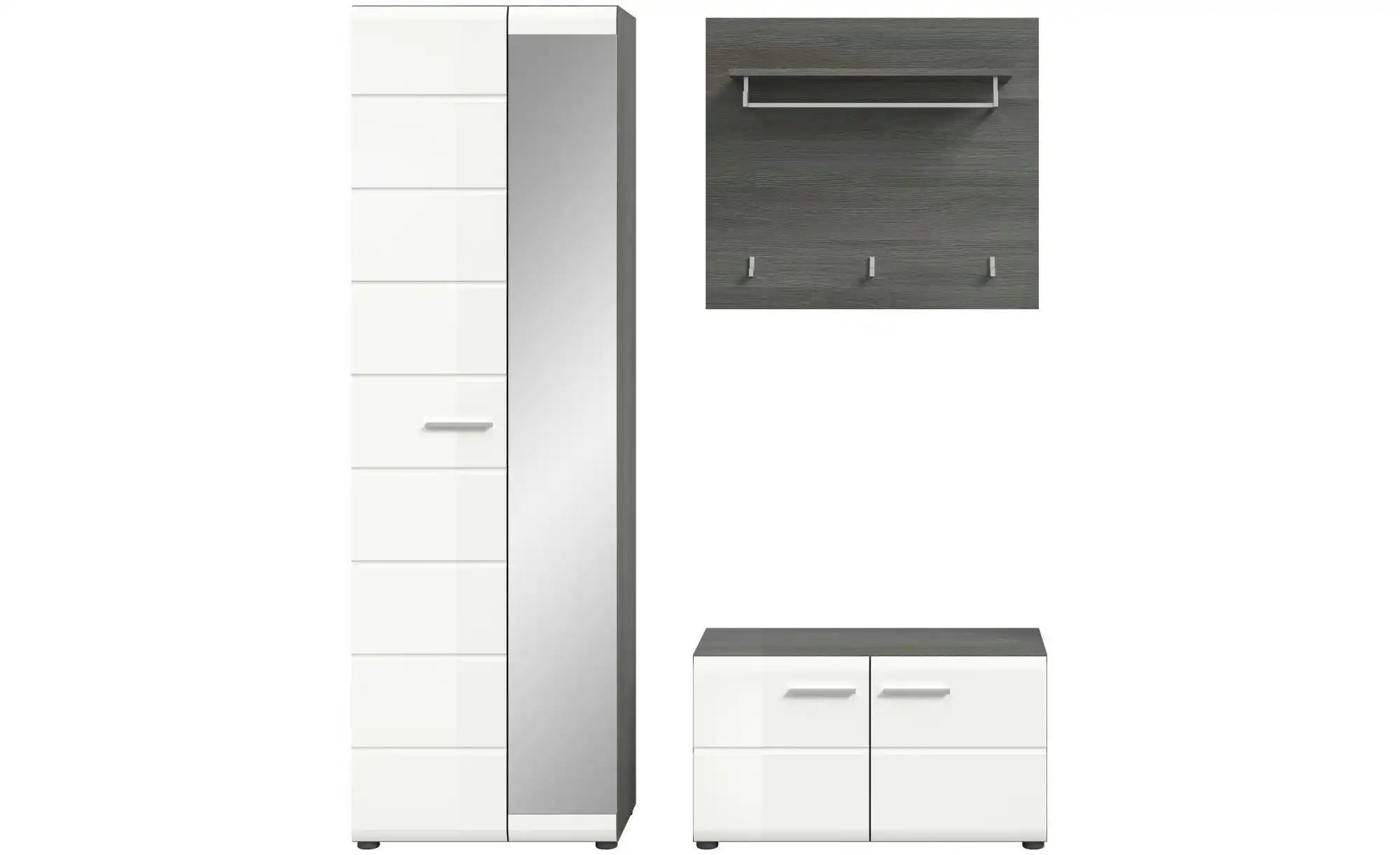 Garderobenkombination Salsa ¦ weiß ¦ Maße (cm): B: 155 H: 192 T: 37.0 Garderoben & Kleiderstangen > Garderobensysteme - Höffner