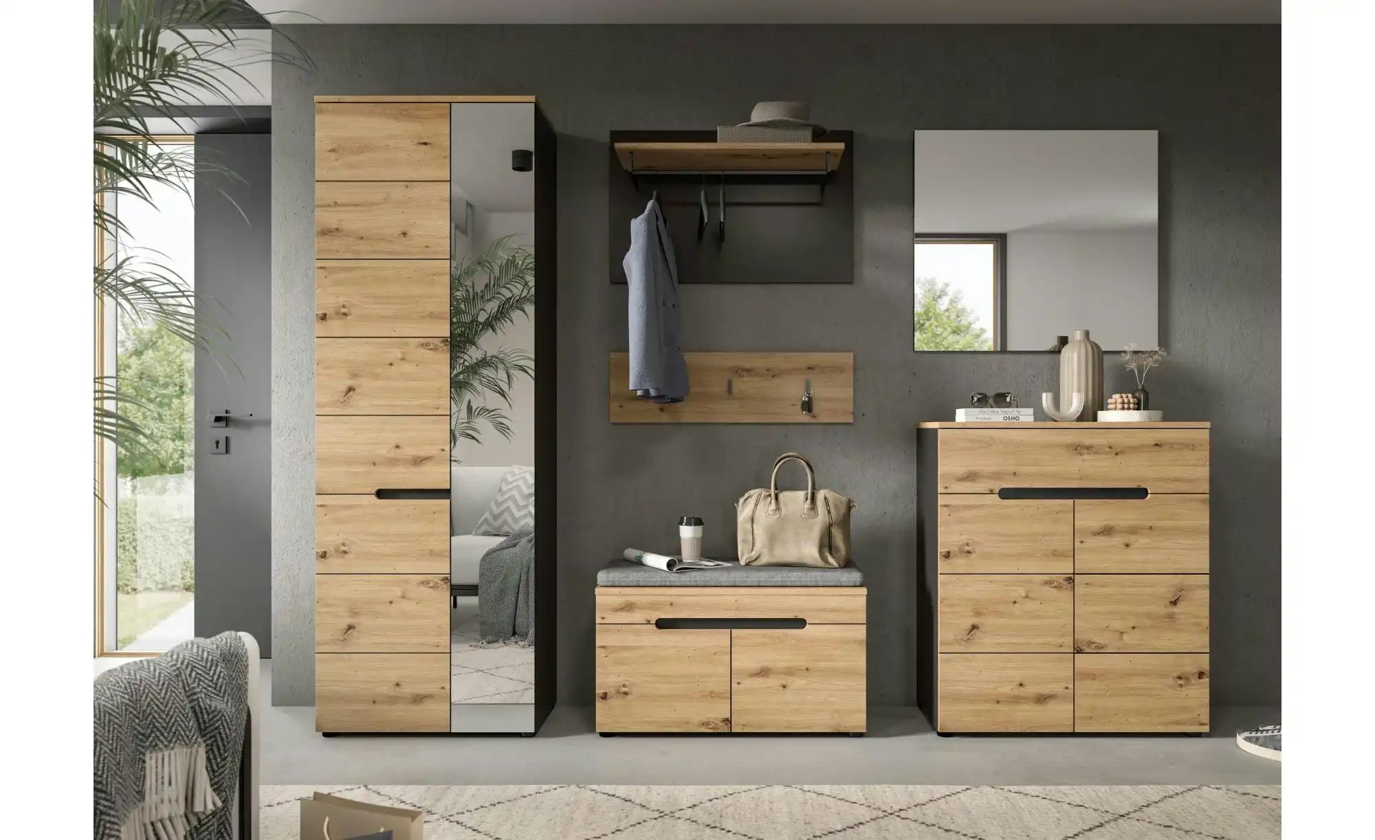 Garderobenkombination 2-teilig  Canu ¦ holzfarben ¦ Maße (cm): B: 80 H: 190 günstig online kaufen