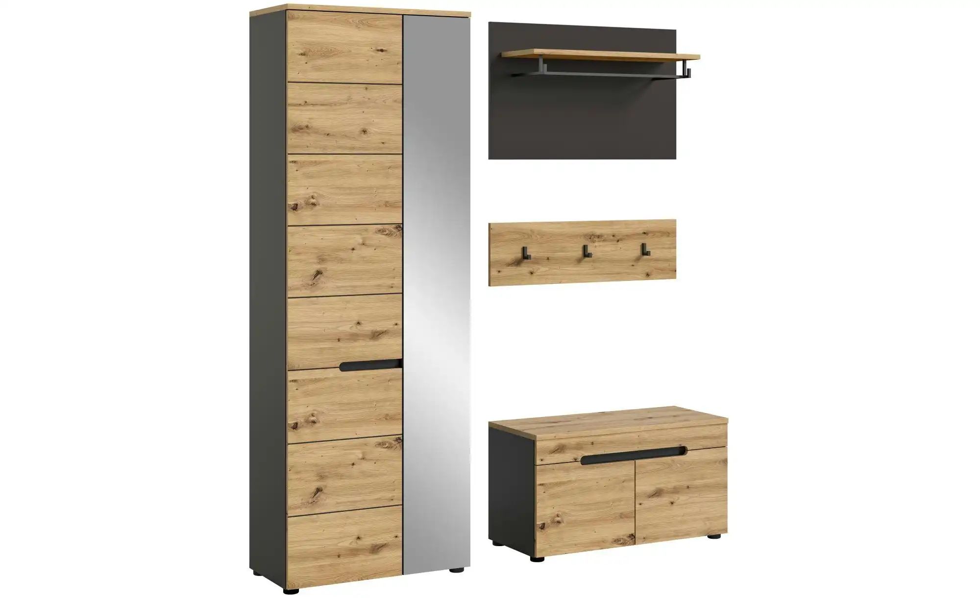 Garderobenkombination  Canu ¦ holzfarben ¦ Maße (cm): B: 160 H: 190 T: 37.0 günstig online kaufen